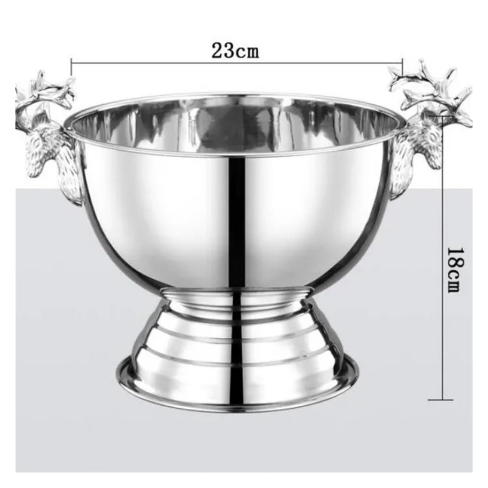 Generico Secchiello for Il Ghiaccio Champagne in Oro E Argento con Testa di Cervo in Acciaio Inox 304(Gold)
