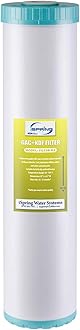 iSpringFG25B-KS High Capacity Heavy Metal Reducing GAC and KDF Whole House Water Filter Replacement Cartridge, 4.5” x 20”