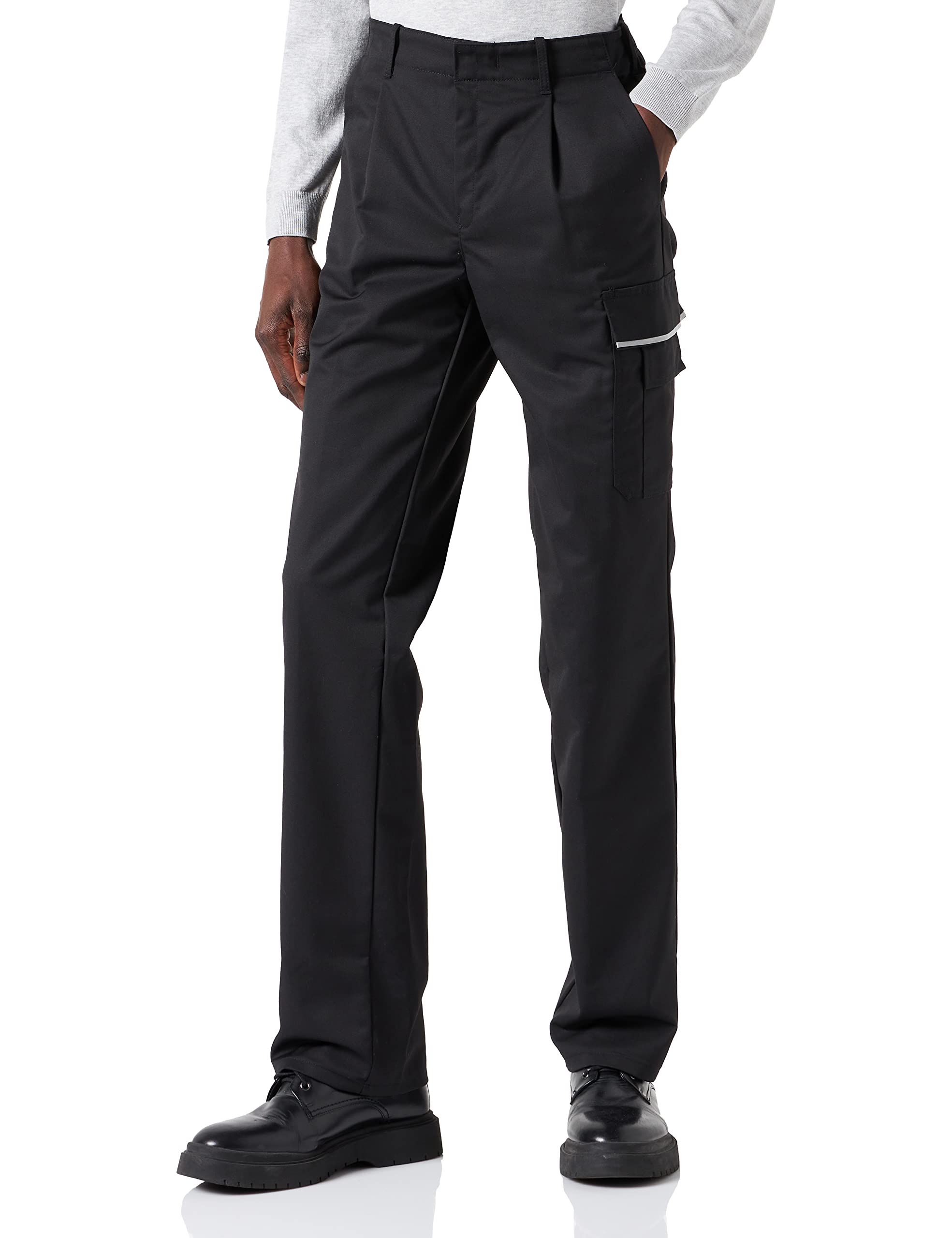 BP 1605-559-32-44l, Work trousers, with elasticated back 245,00 g/m², fabric blend black, 30l
