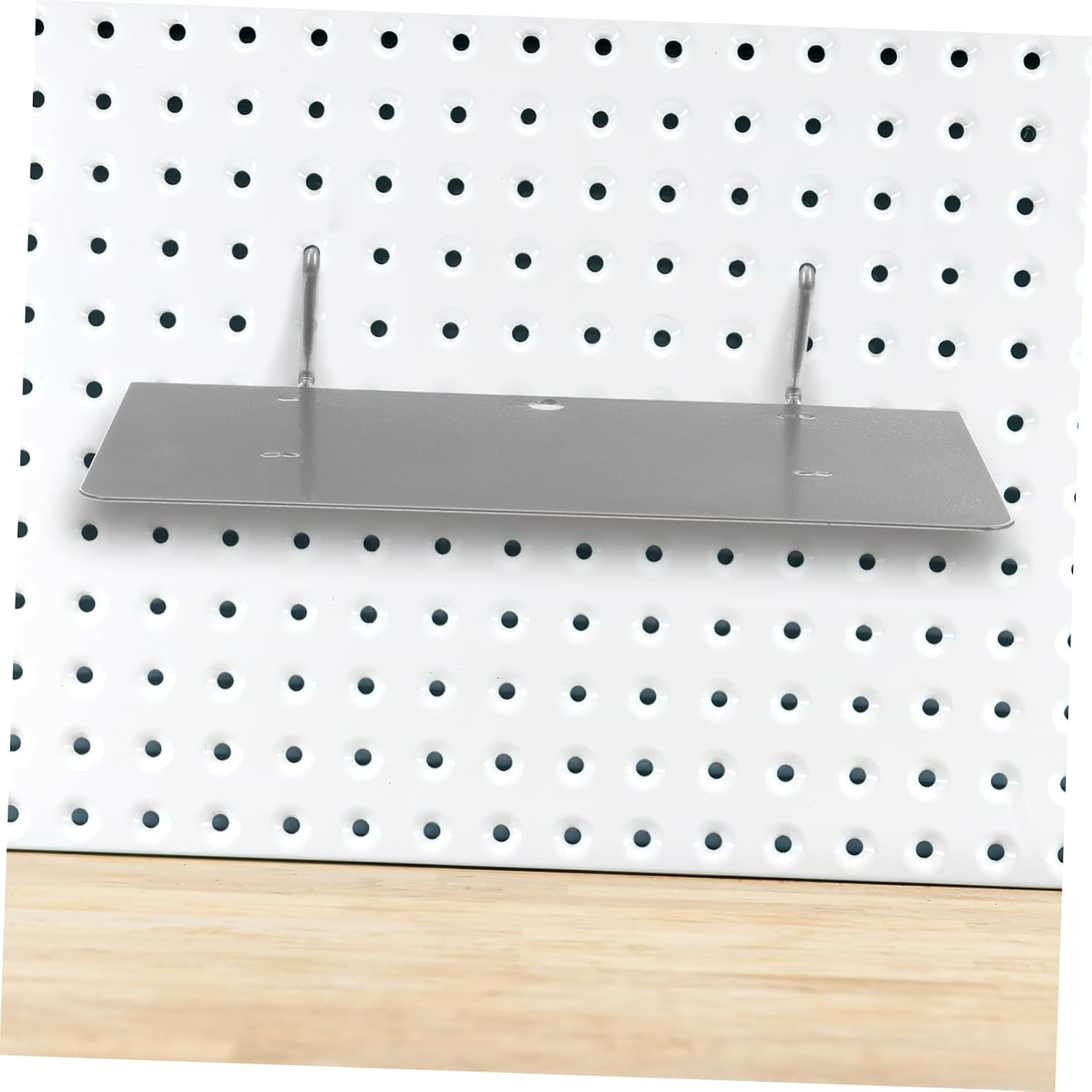 Unomor 2pcs Heavy Duty Pegboard Shelf Brackets Garage Storage System Accessories Organizer for Craft Room Pegboard Panels