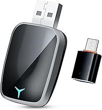 Wireless Carplay Adapter and Wireless Android Auto Adapter, 2 in 1 Stick to Convert Android Auto/Car Play Wired to Wireless for Car, Adattatore Wireless Car Play Type-C/USB