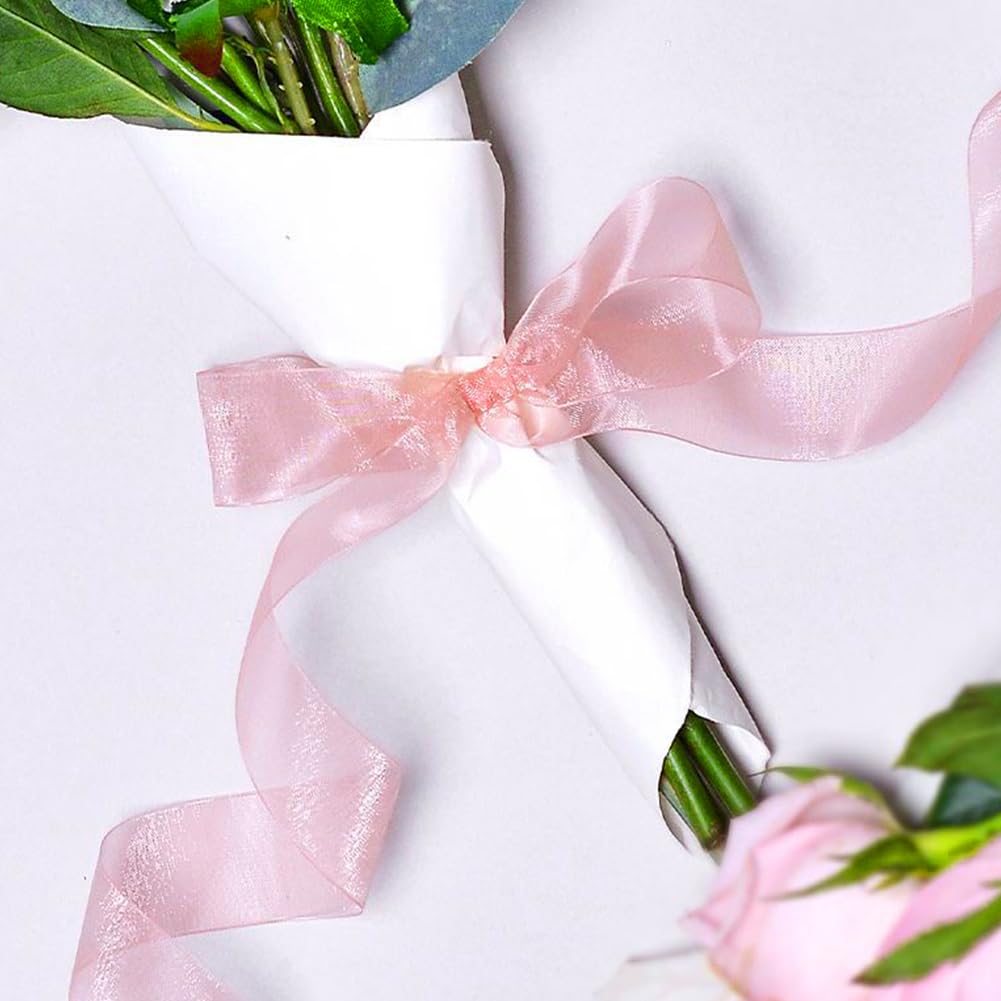 Amazon.com: CABODYALS 1 Inch Light Pink Sheer Chiffon Ribbon
