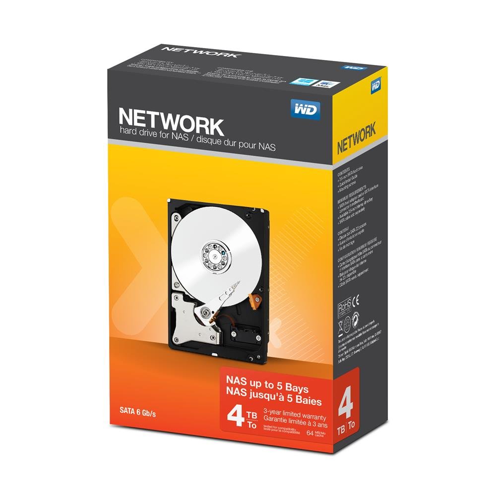 WD Red interne Festplatte 4 TB (3,5 Zoll, NAS Festplatte, 5.400 U/min, SATA 6 Gbit/s,...