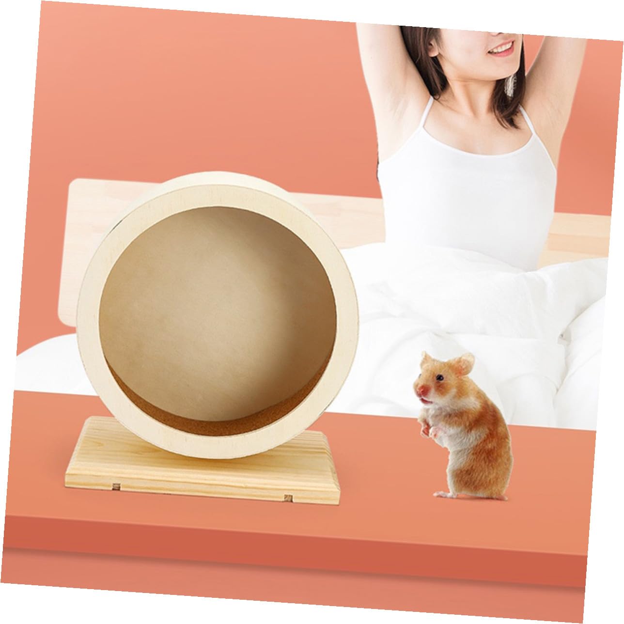 Hamster Laufrad mit Geräuschloser Funktion und Stabilem Ständer Leises Kleintier Sportspielzeug für Hamster und Andere Kleine Haustiere