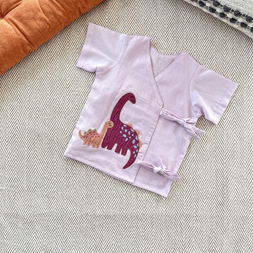 Image of Organic Cotton Jhabla Set for Infants and Toddlers | Front Buttons Unisex Jabla | Soft Mulmul