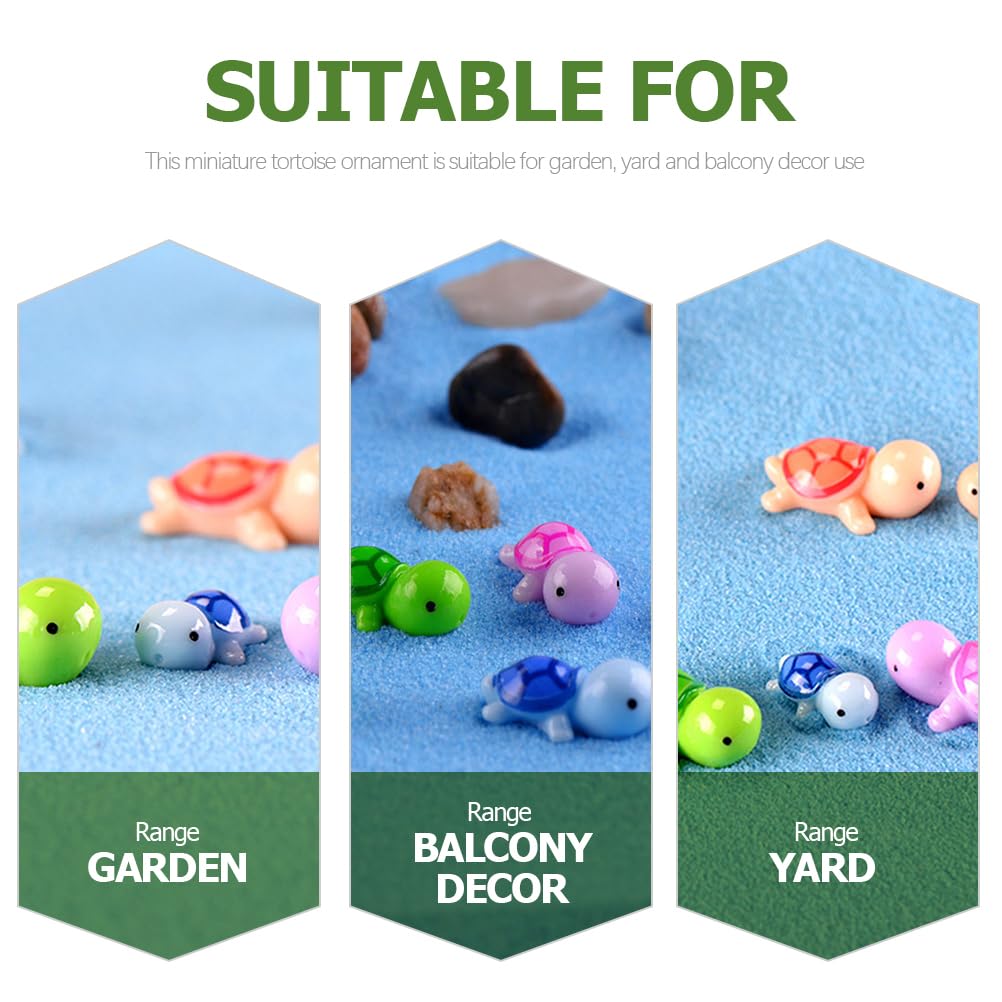 SAFIGLE Miniature Turtle Ornament Resin Figurine 1.38 Inch Small Tortoise Decoration for Garden Balcony Flower Pot Diy Fairy Landscape Crafts - Image 2