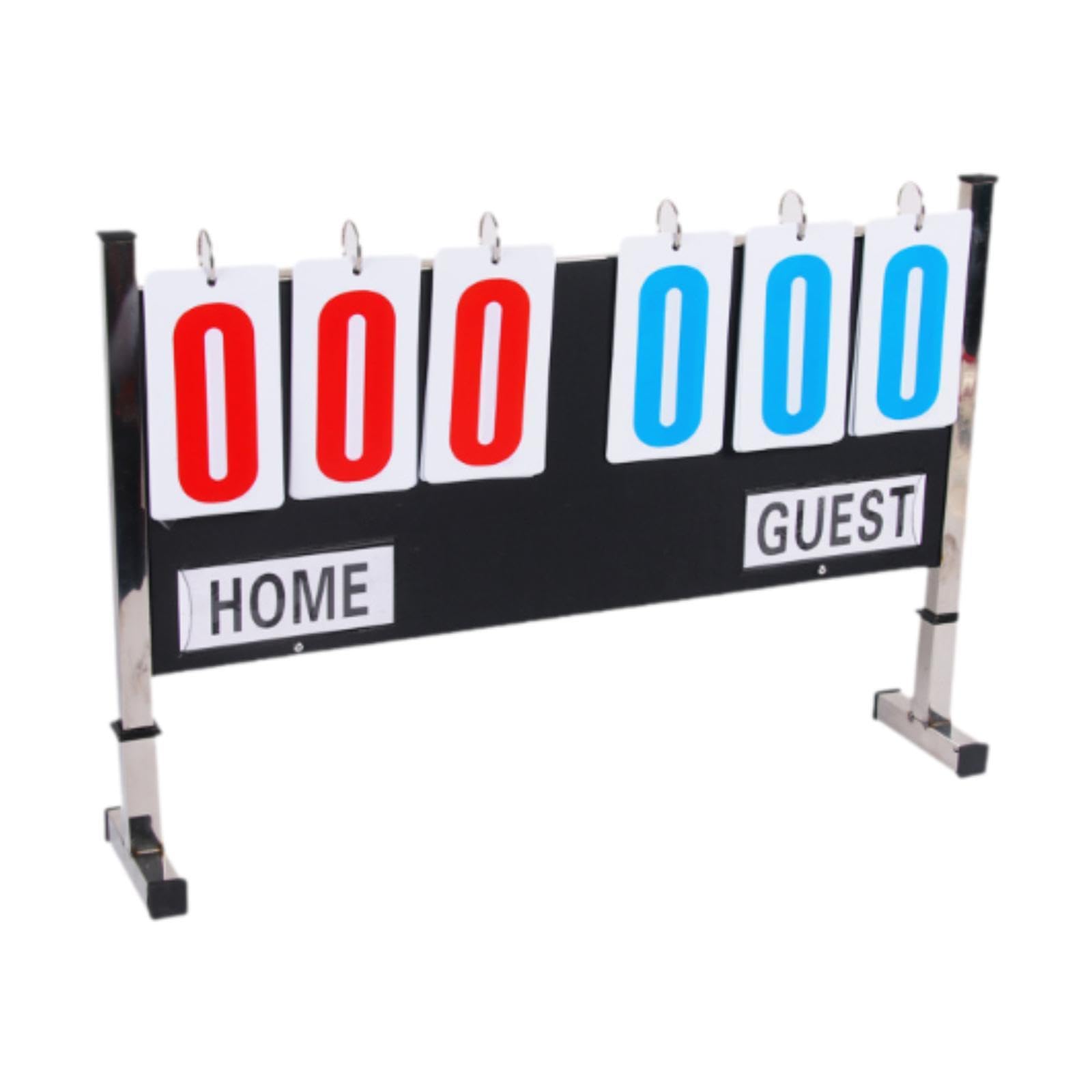 Sports Scoreboard Tisch Flip Nummern Anzeigetafel mit Standfestem Edelstahl Rahmen Und Rutschfestem Verschluss für Basketball Badminton Fußball