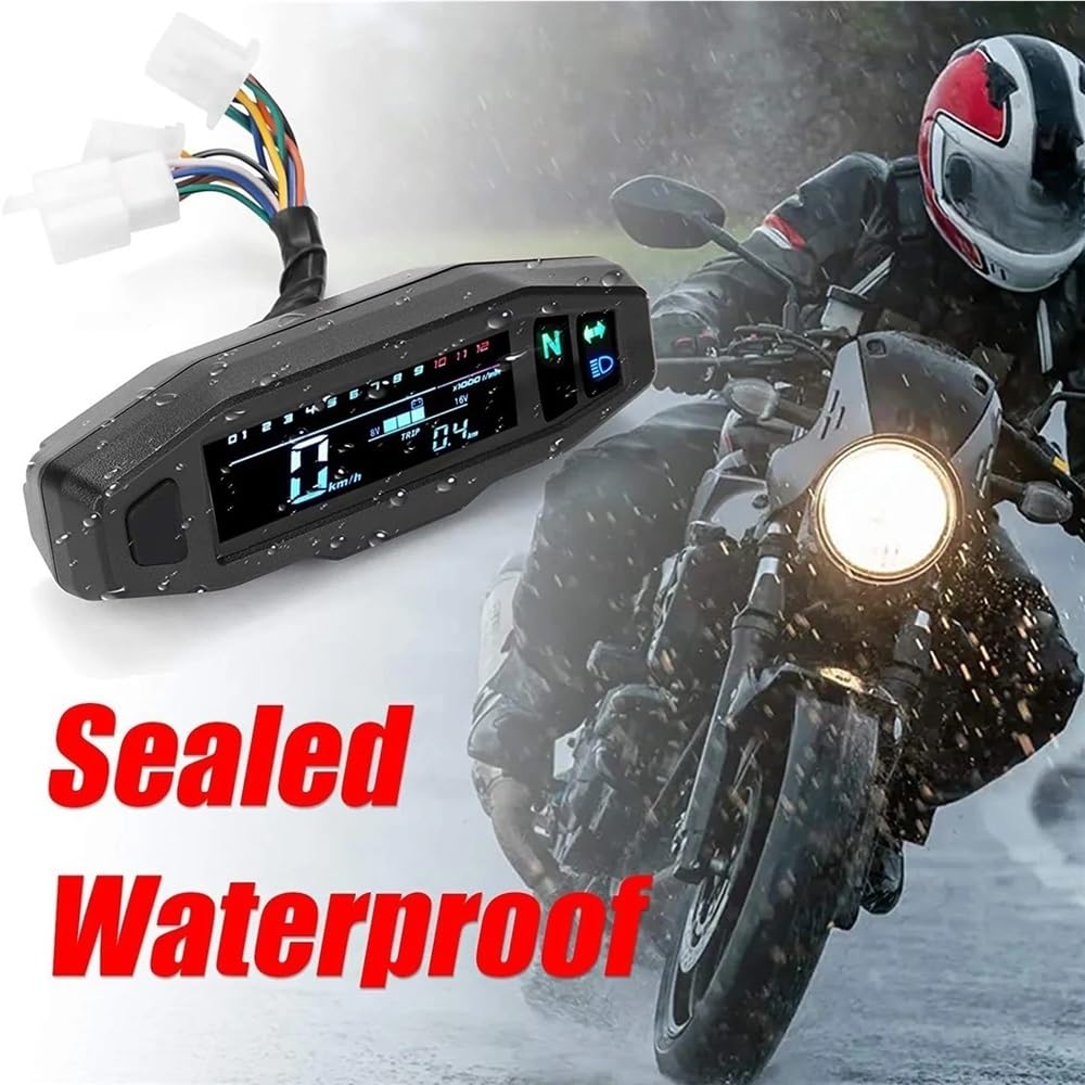 Contachilometri Moto 1pc tachimetro universale contachilometri contagiri RPM misuratore carburante LCD retroilluminato carburatore a iniezione digitale
