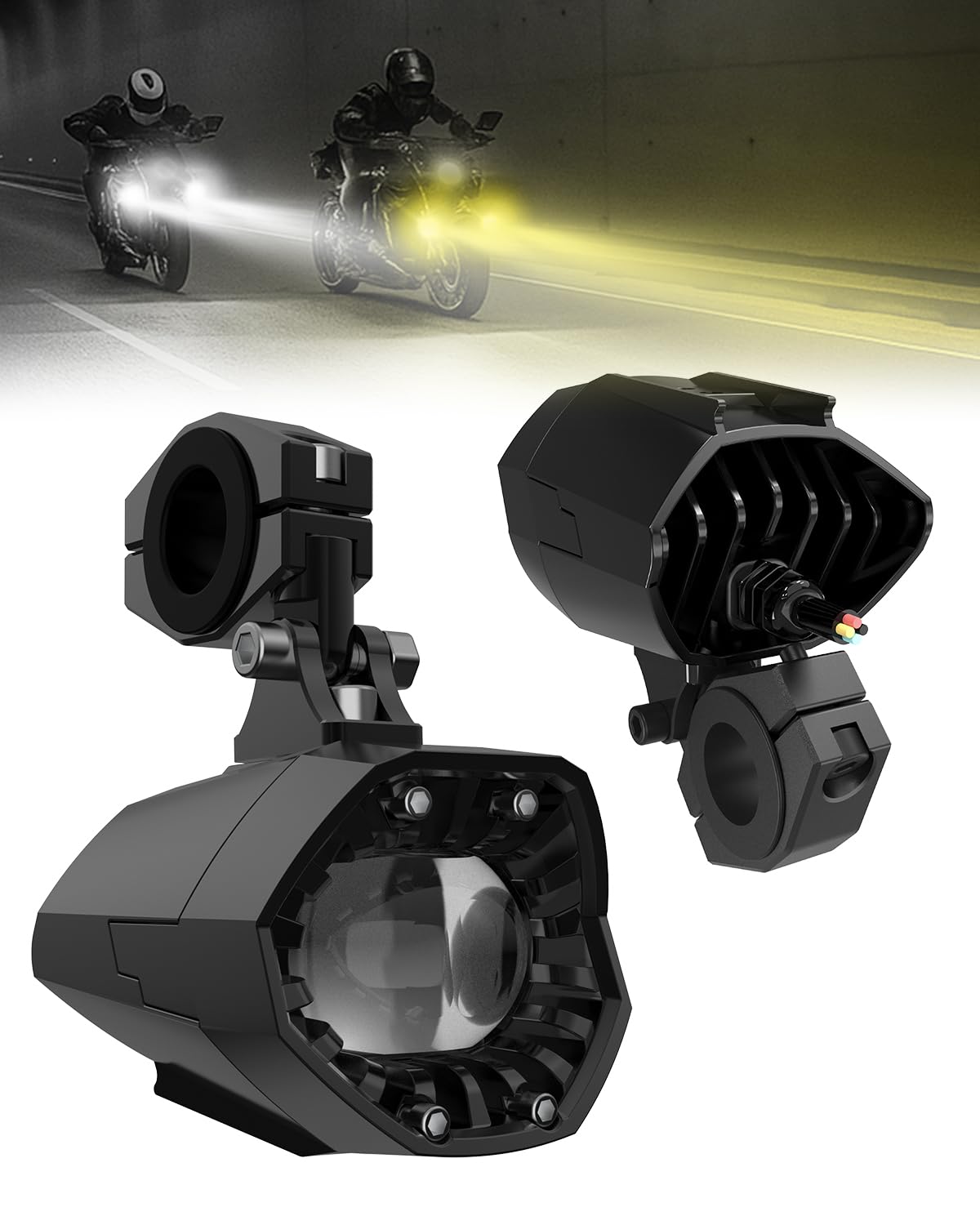 SUPAREE Reflektor motocyklowy LED 12 V światła pomocnicze uniwersalne