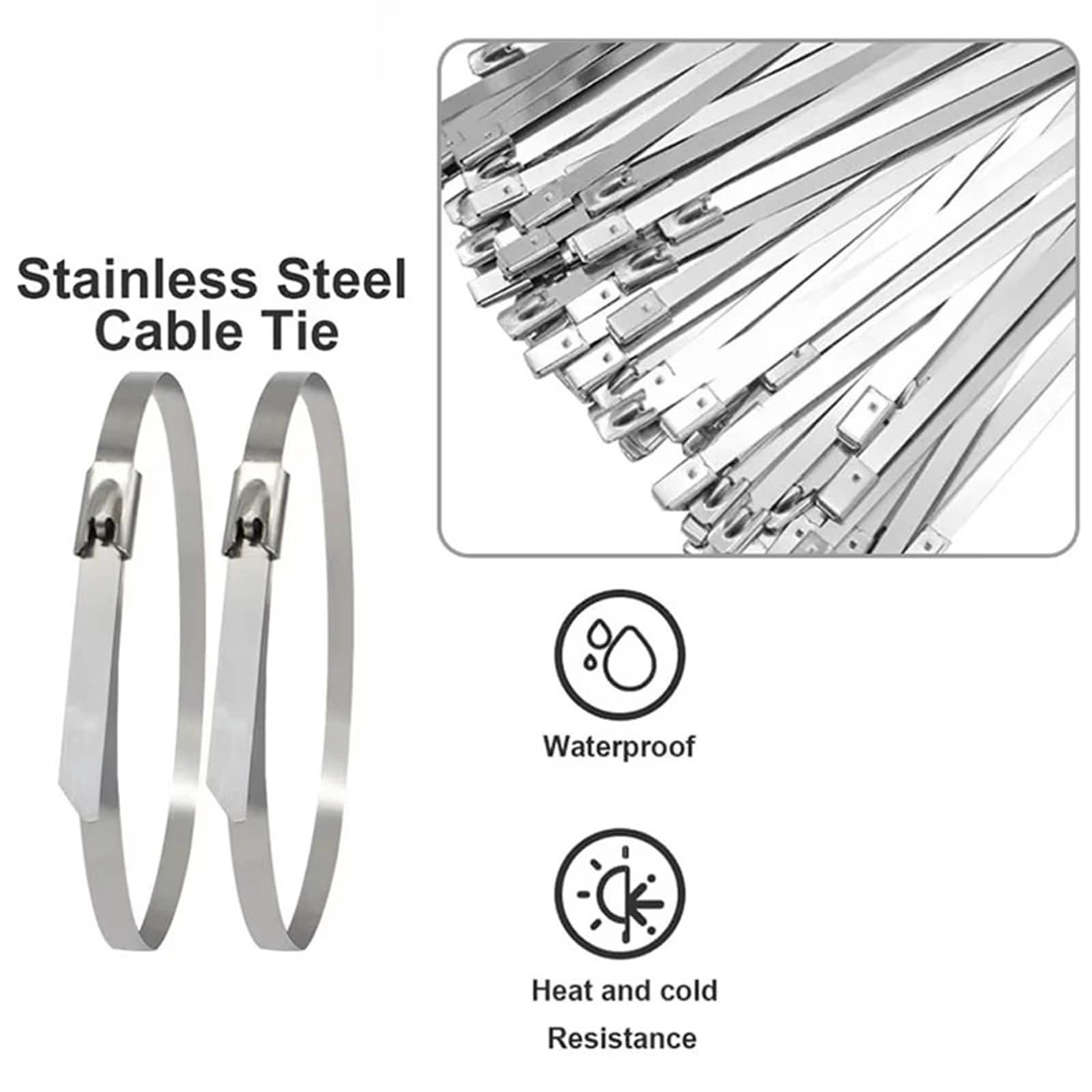 200 Bridas De Metal Acero Inoxidable 304 0.181 In Para Bridas De Amarre