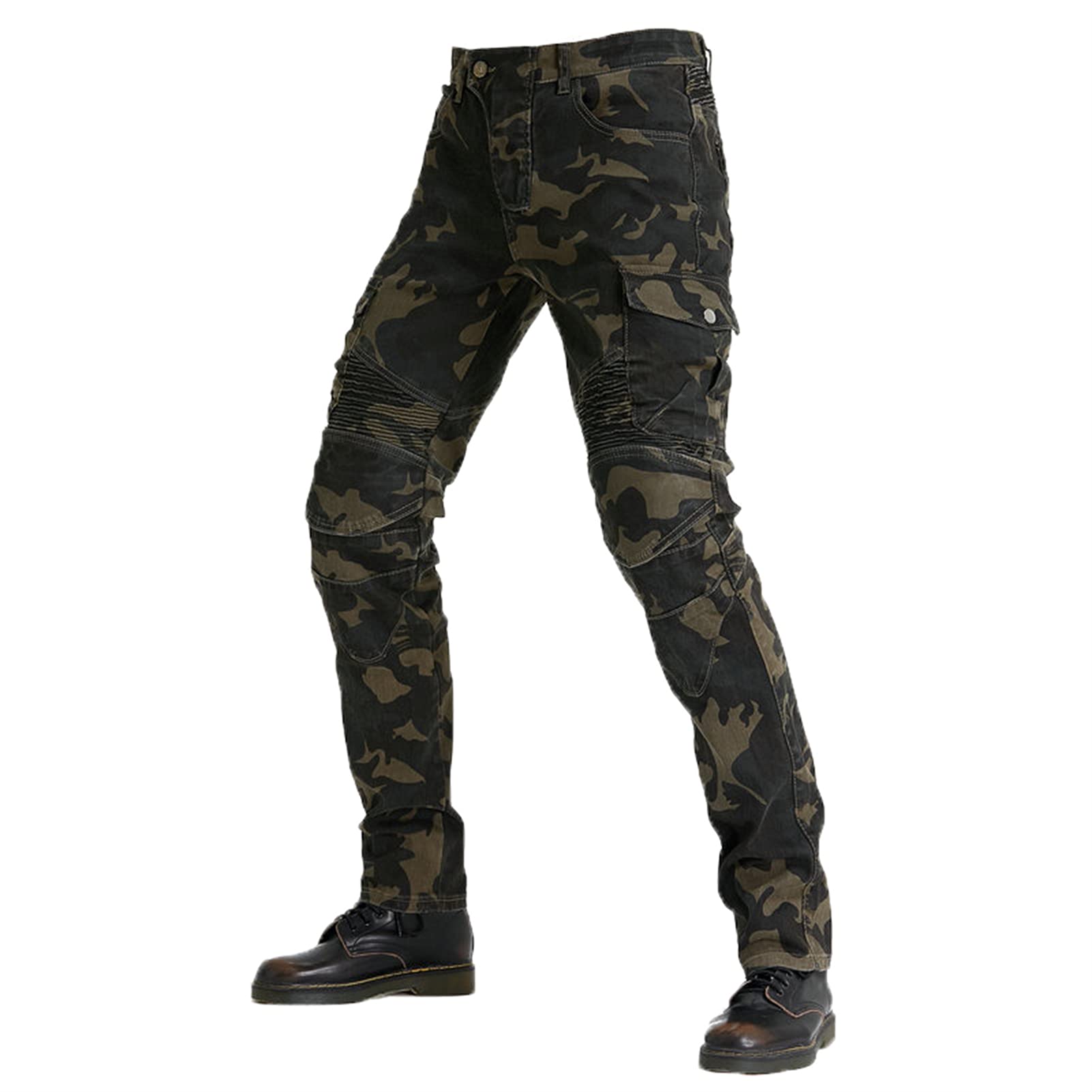 Pantalones vaqueros de moto para hombre fabricados con tela Kevlar, pantalones protectores de motocicleta, transpirables, forrados, reforzados, acolchados extraíbles