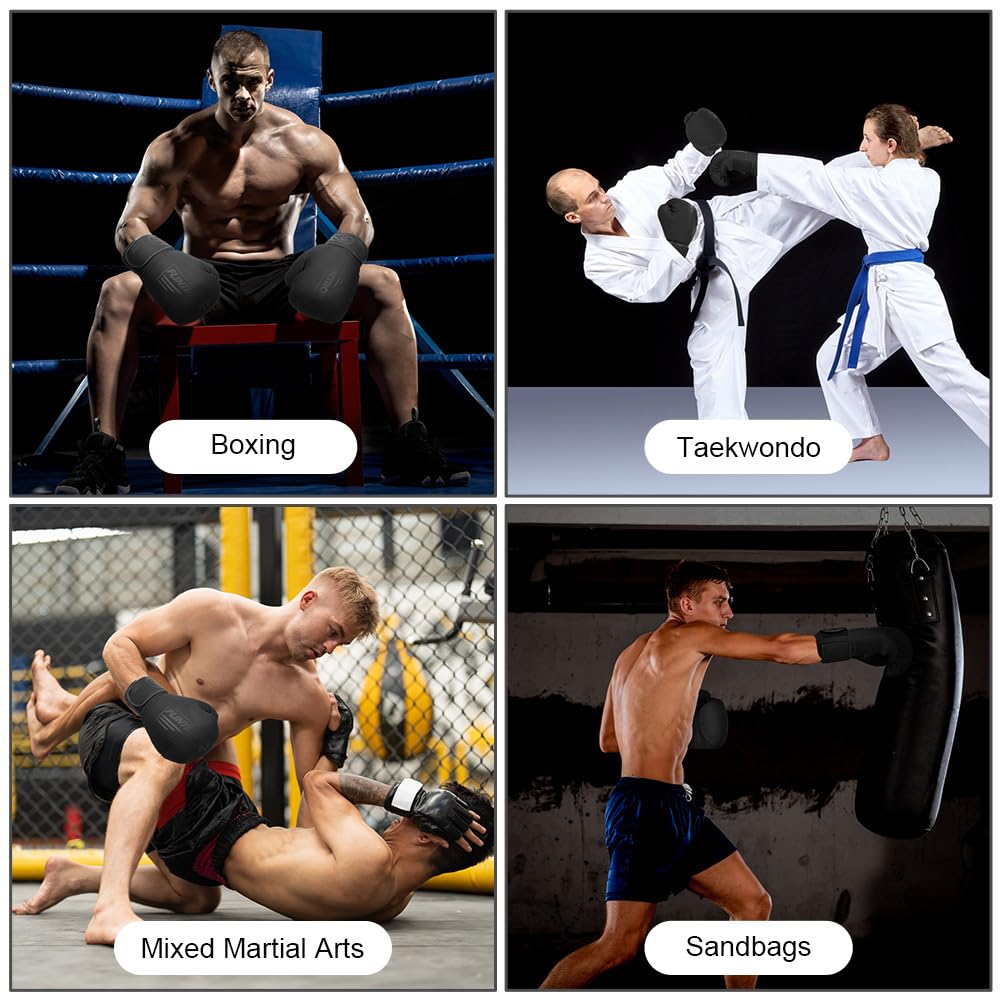 Flintronic Guantoni da Boxe in Pelle, Guantoni Boxe Unisex Adulto per Muay Thai, MMA e Allenamento