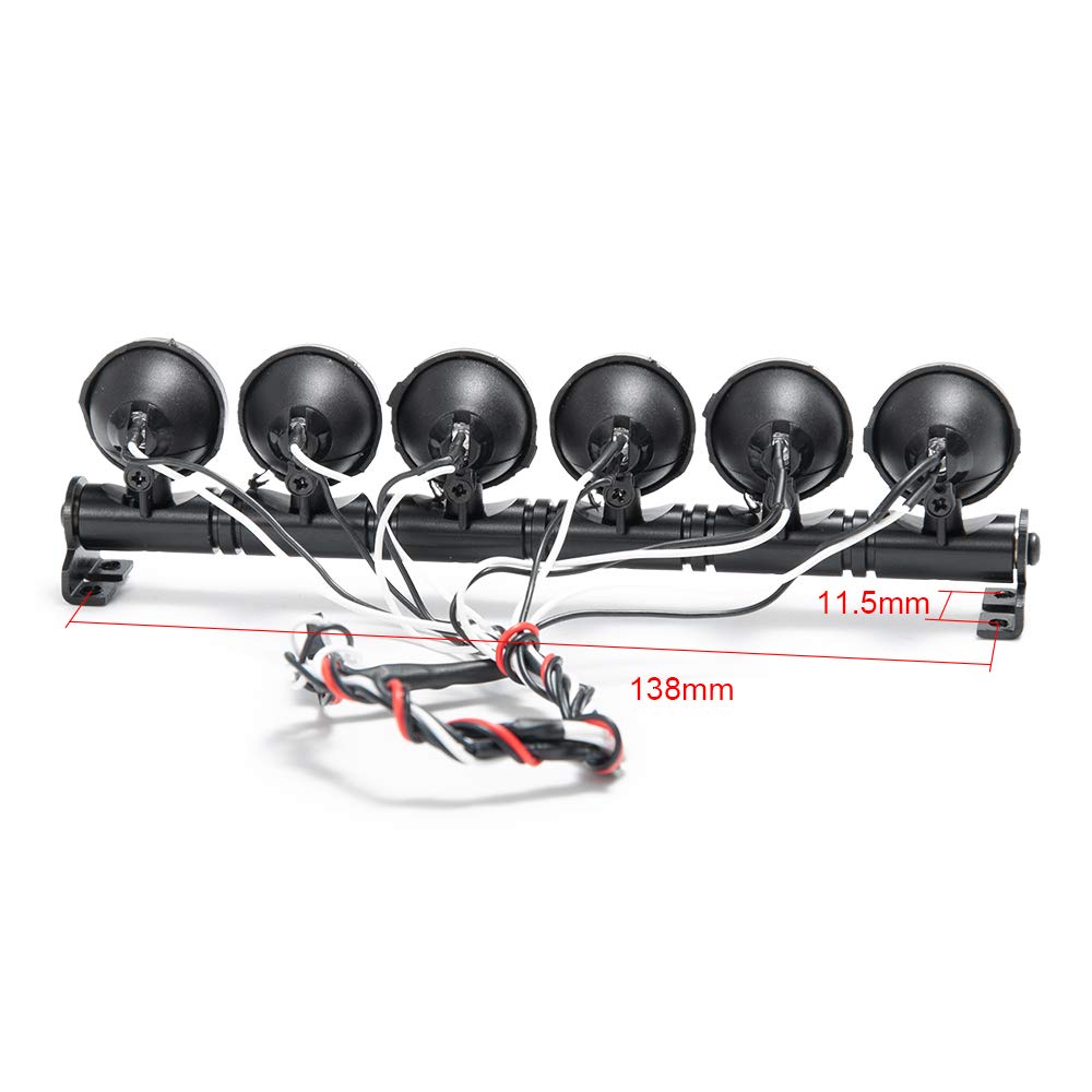 Transformez Votre RC En Bête De Nuit ! Kit LED 4/6 DEL Toit + Barre Lumineuse Pour Axial SCX10 1/10