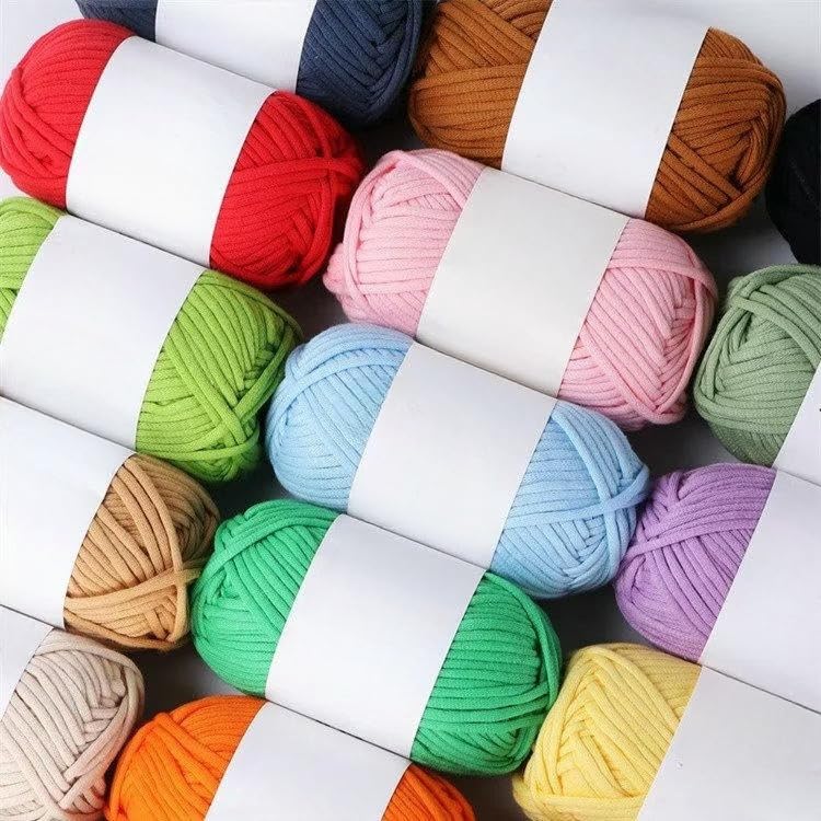 Filato di Cotone Spesso 8x50 g, Filato di Cotone per lavori a Maglia a Mano, per Realizzare all'Uncinetto Sciarpe, Cuscini, sottobicchieri, Borse, Cappelli e lavori Fai da Te