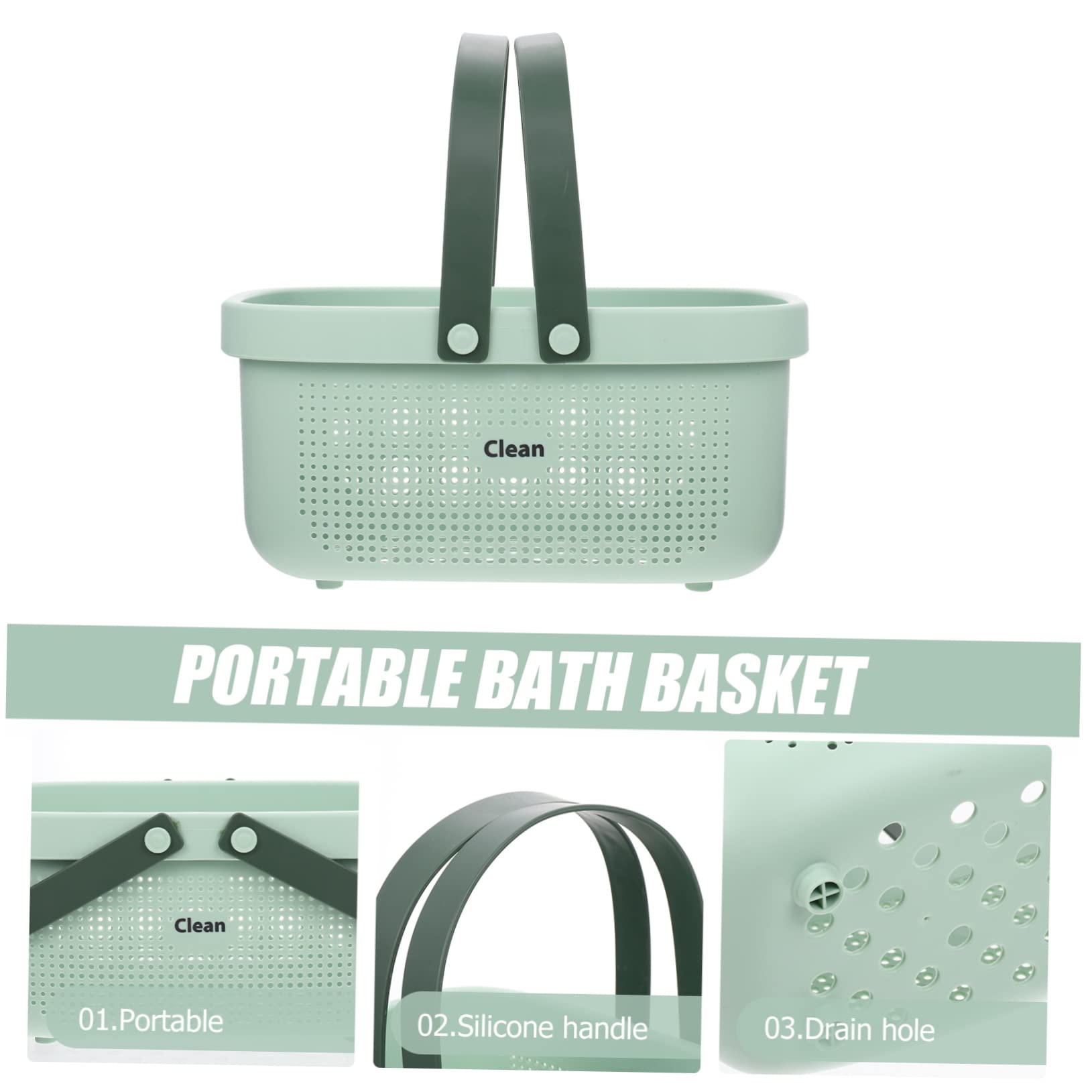 FOMIYES Cesta Portátiles Baño Diseño Hueco de Gran Capacidad y Asas Ligera Organizar para Productos de Limpieza en Cocina Dormitorio y Ducha