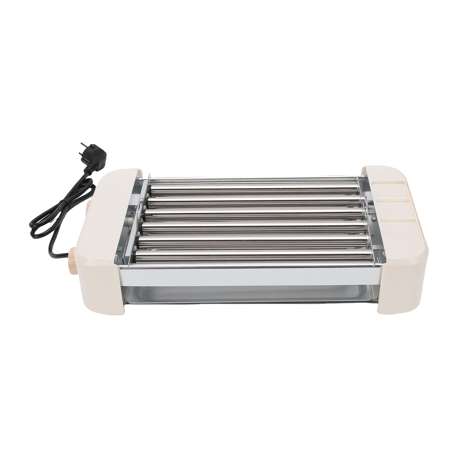 Mingzhe Máquina Eléctrica con Rodillo para Perritos Calientes, 550 W, Totalmente Automática, Temperatura Ajustable, Multifuncional, 6 Tubos, Parrilla para Salchichas, Encimera de Acero