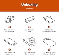 Vista 5 de PayLessHere Colchón individual de 5 pulgadas, colchón de espuma viscoelástica de gel de firmeza media, color blanco, con funda de cremallera