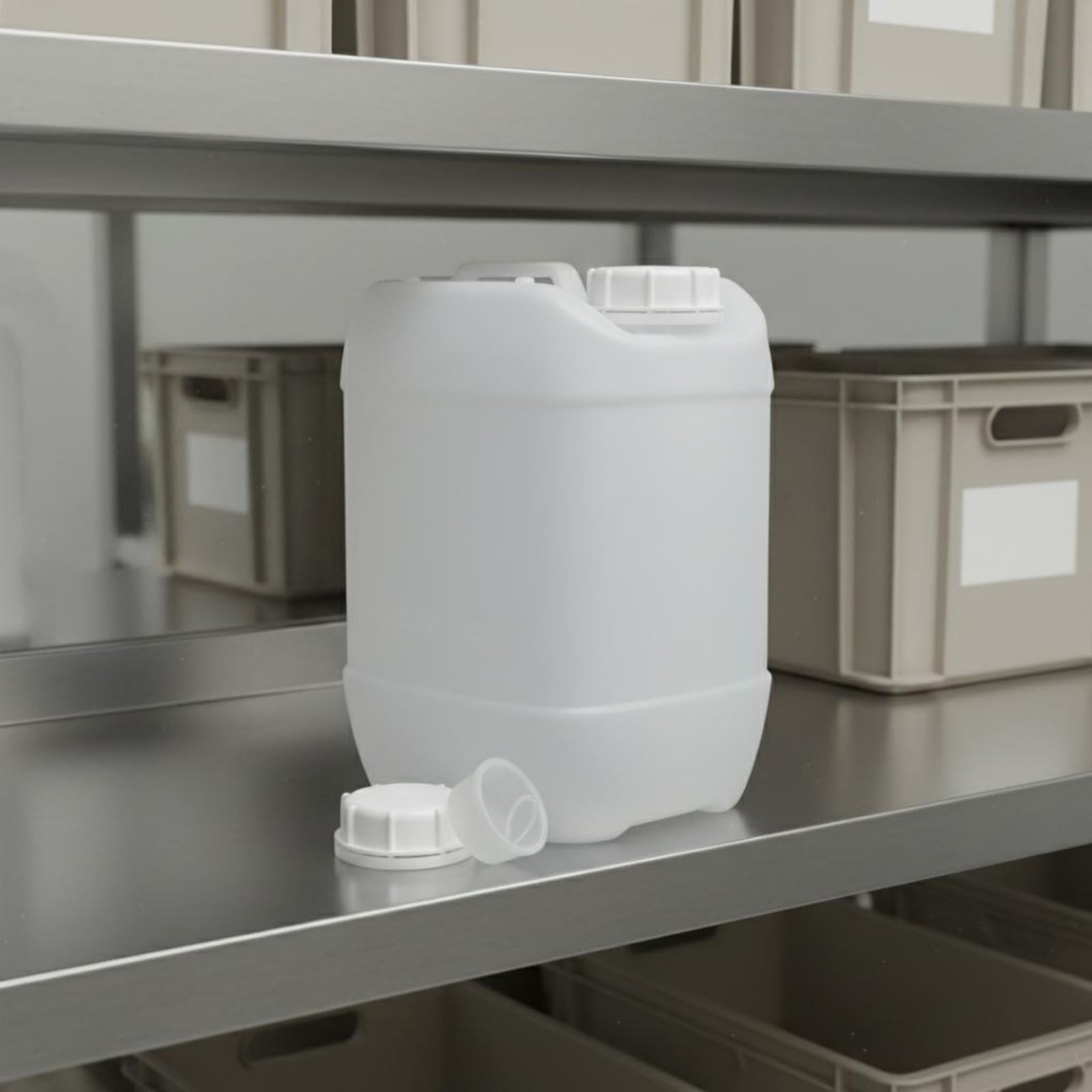 Gralara Bidón de Plástico Cuadrado Nivel Alimenticio Garrafa Apilable de Plástico Resistente Tanque de Almacenamiento HDPE para Laboratorio, Almacén, Fábrica, Azul, 25l-a-2