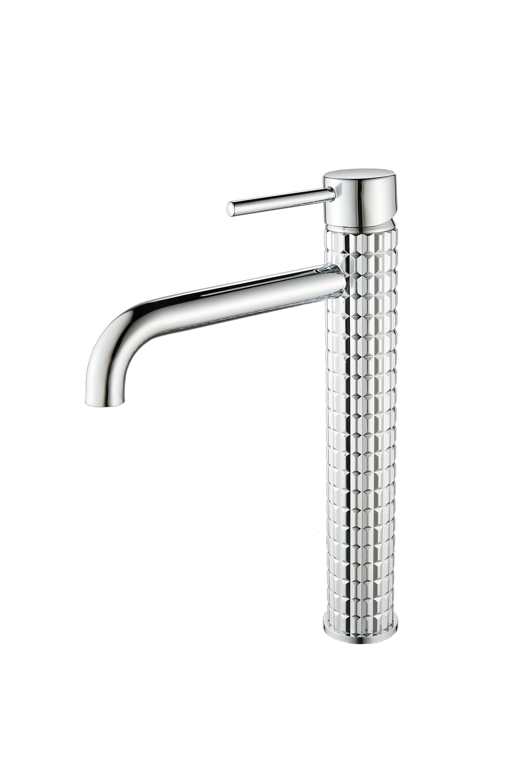 Silver Single-Handle, Single-Hole tapBrass MaterialBathroom Sink tap with Water Supply Hoses.