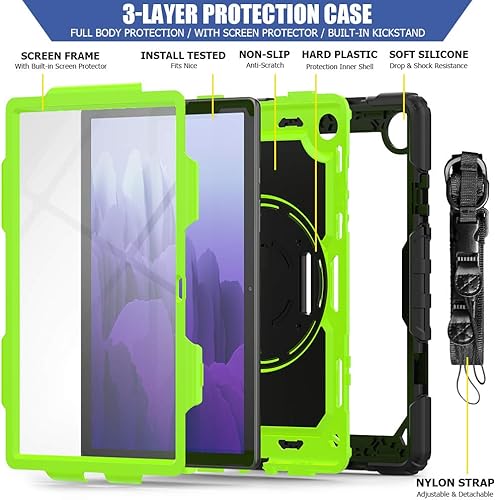 Miniatura 6 de Funda para Samsung Galaxy Tab A7 10.4 con protector de pantalla, Herize a prueba de golpes Samsung A7 para niños  Funda duradera resistente a