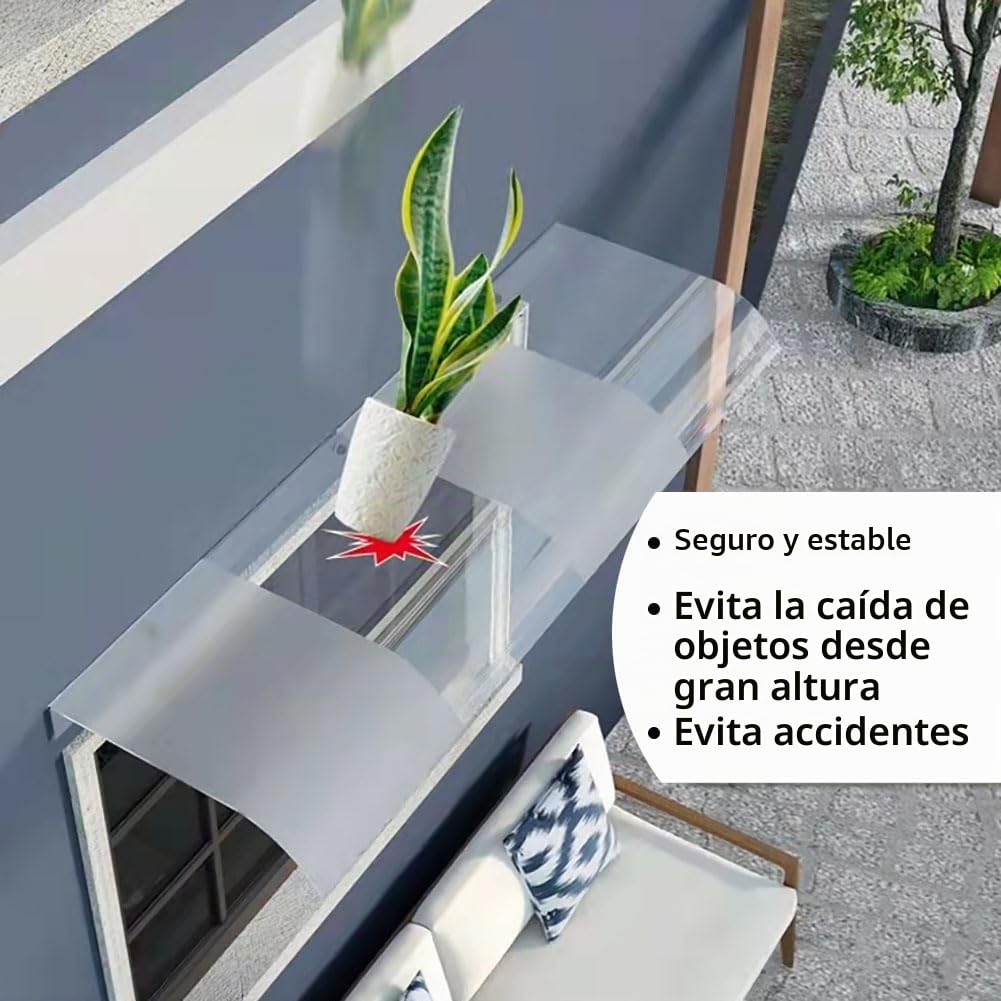 Marquesinas Exterior, Tejadillo Proteccion Lluvia, Policarbonato Placas, Marquesina para Puerta de Entrada, Toldo de Lluvia para Ventanas, Garajes, Balcones, Porches (40x120cm/15.7x47.2in)