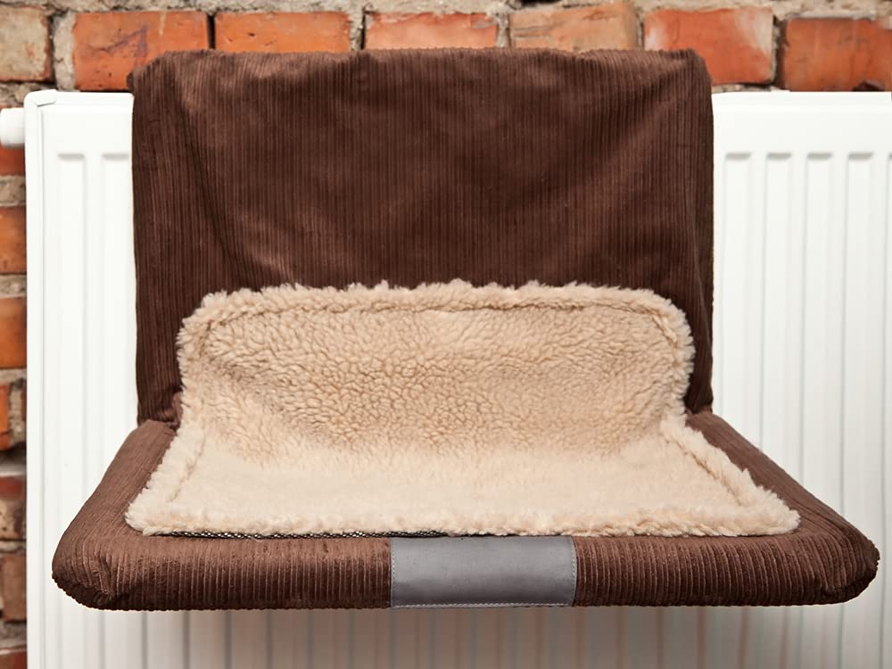 PillowPrim Katzenhängematte Katzensofa Liegen Katzenkissen Sofa Katzenkorb Bett Katzencouch Tierbett Weich Haustierbett Katzenliegen Dreieckiger Verschluss cm
