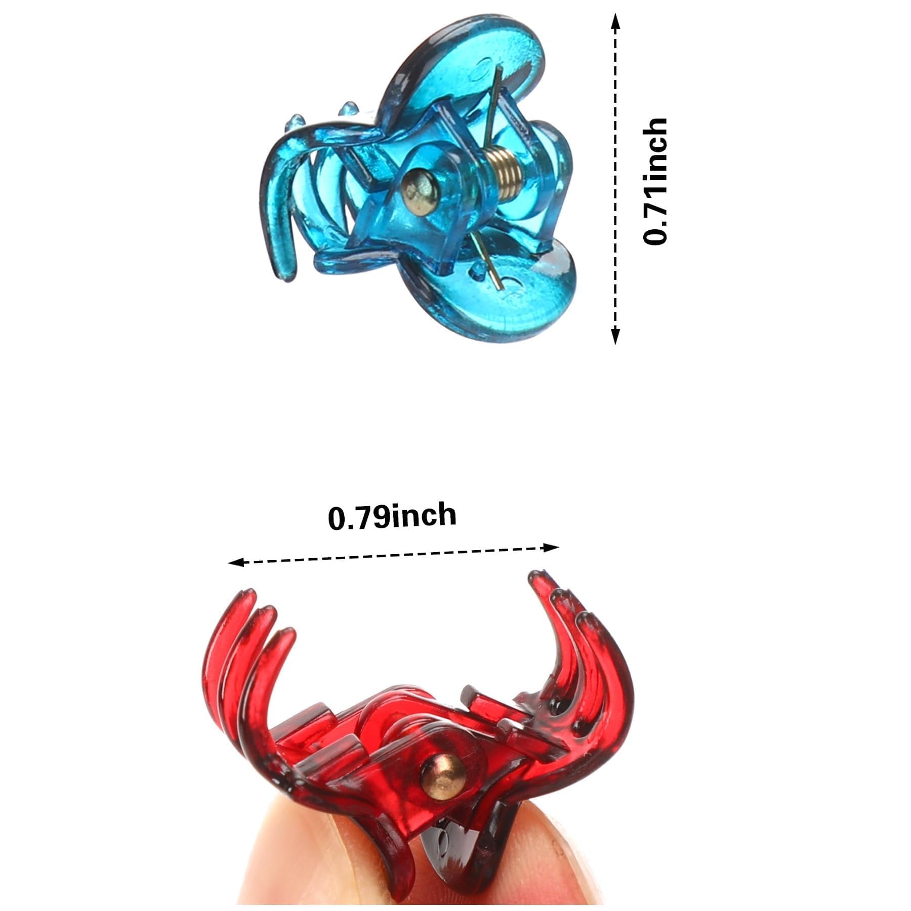 JANYUN 48Pcs Colorful Mini Hair Claw Clips, Small Hair Clips for Girls Women Fine Hair Plastic Multifunction Clamp Clips Hair Accessories Gifts