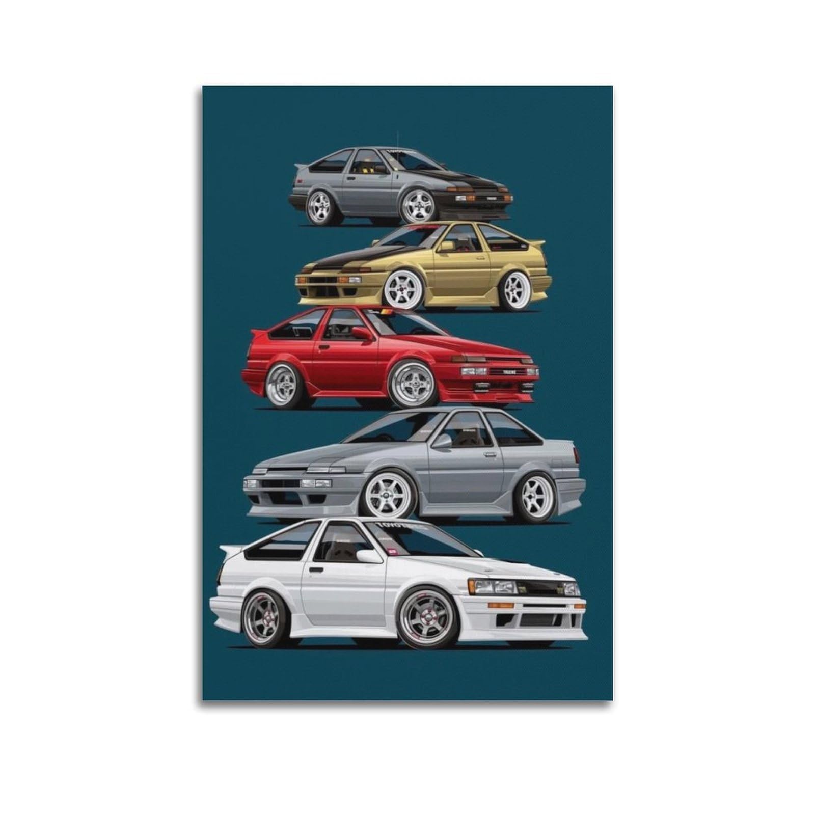 XKUGA Retro Sprinter Trueno JDM Corolla Levin Poster AE86 Culture Modern Decorative Canvas Prints - Ideal Wall Art for Family, Man Cave, Game Room, Boys & Girls Bedroom 20x30inch(50x75cm)