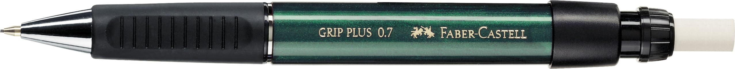 Faber-Castell 130700 - Matita meccanica GRIP PLUS, spessore mina: 0,7 mm, colore fusto: verde metallizzato