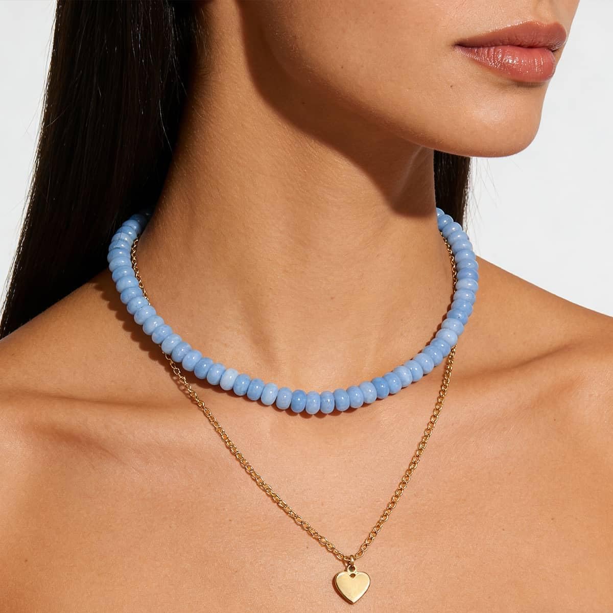 Beaded Necklace for Women,Natural Gemstone Necklace for Women,Colorful Bead Choker Necklace Handmade Surfer Beach Necklace Trendy Jewelry Gift for Women - Image 2