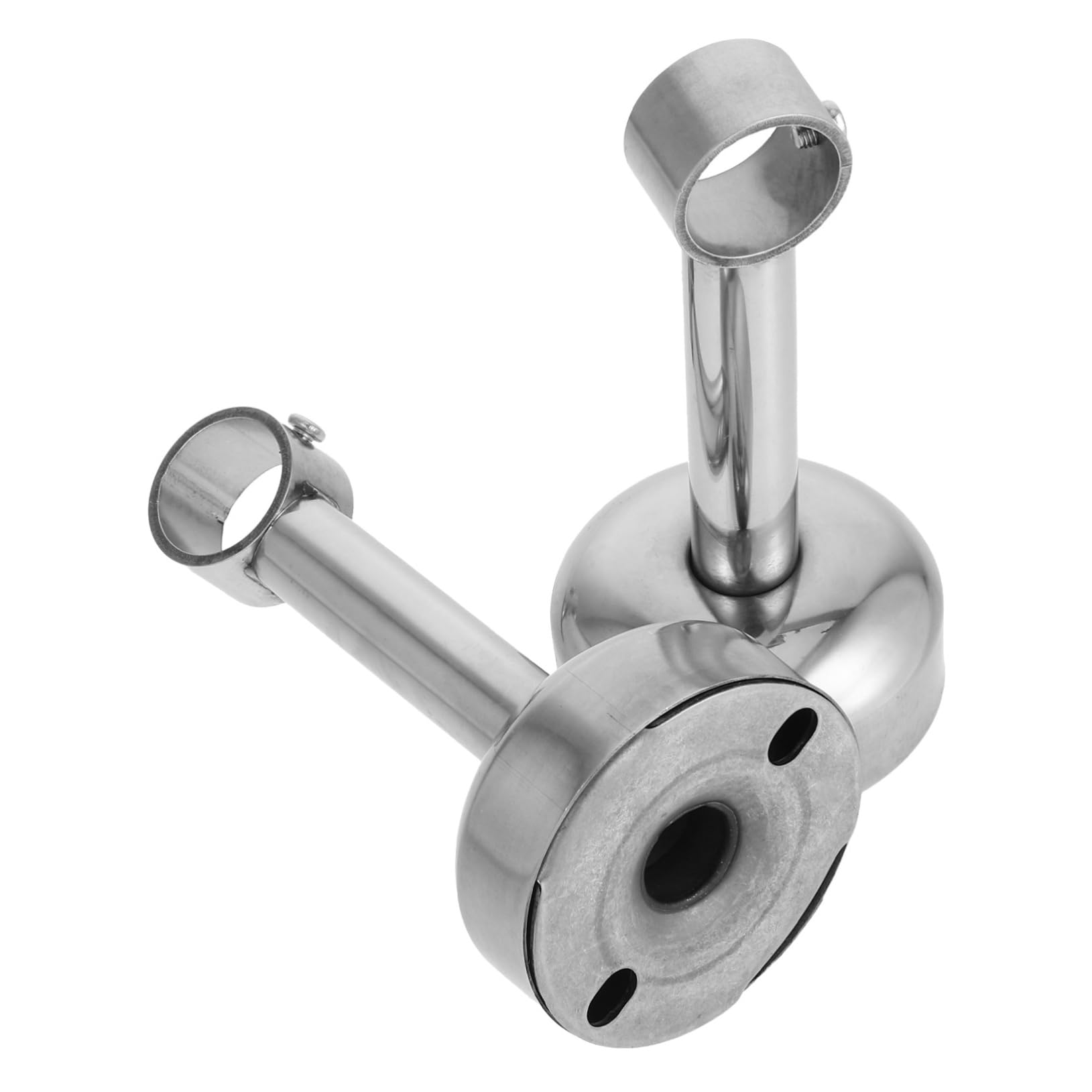 STOBOK 2pcs Sturdy Stainless Steel Ceiling Mount Curtain Rod Bracket Closet Pole Holder for Clothes Hanging Easy Installation Wardrobe Pole Support Socket