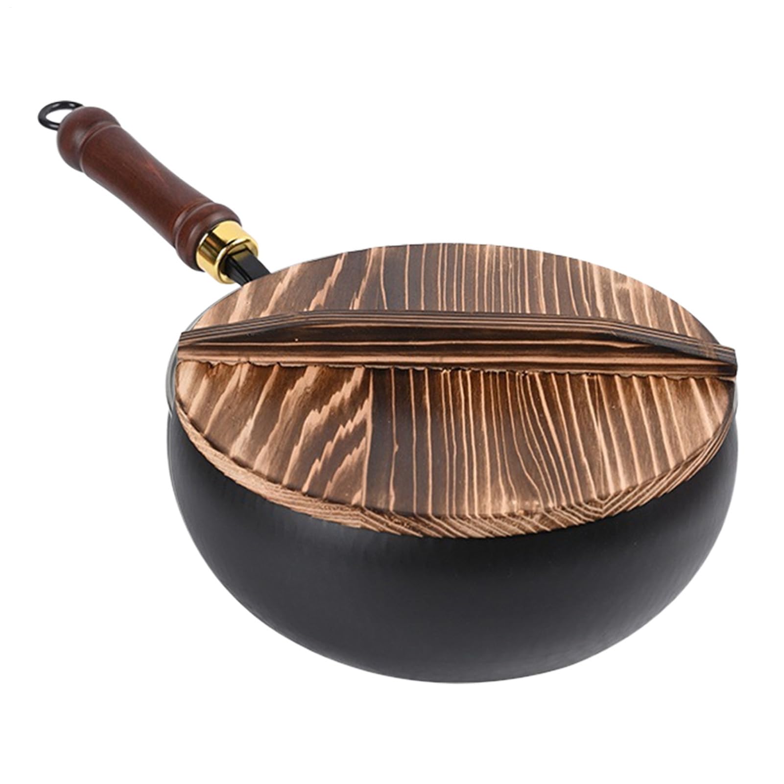 Poêle en fonte avec couvercle ergonomique en fer naturel pour cuisine et extérieur générique