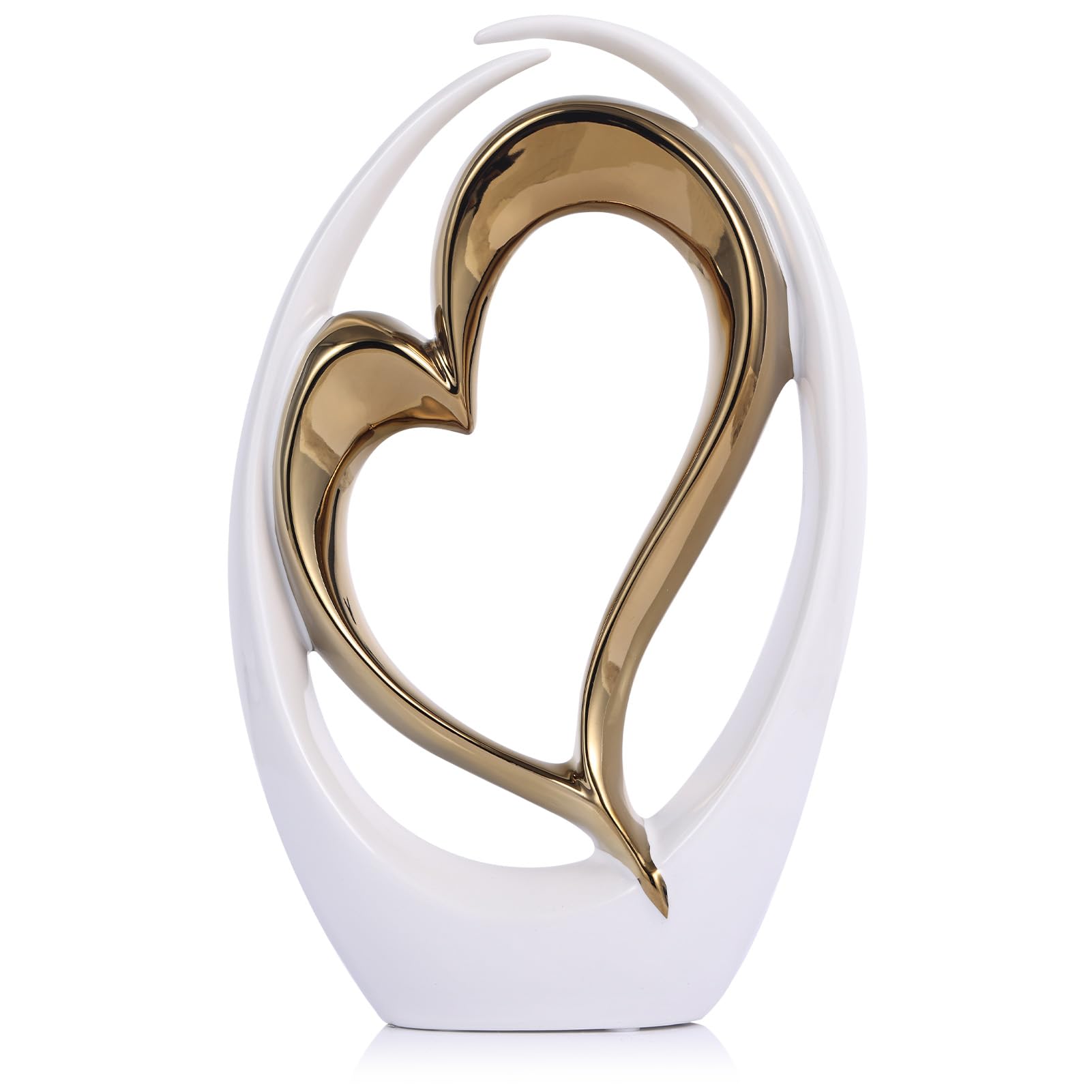 Amazon.com: oliruim White and Gold Ceramic Statues, Abstract Heart
