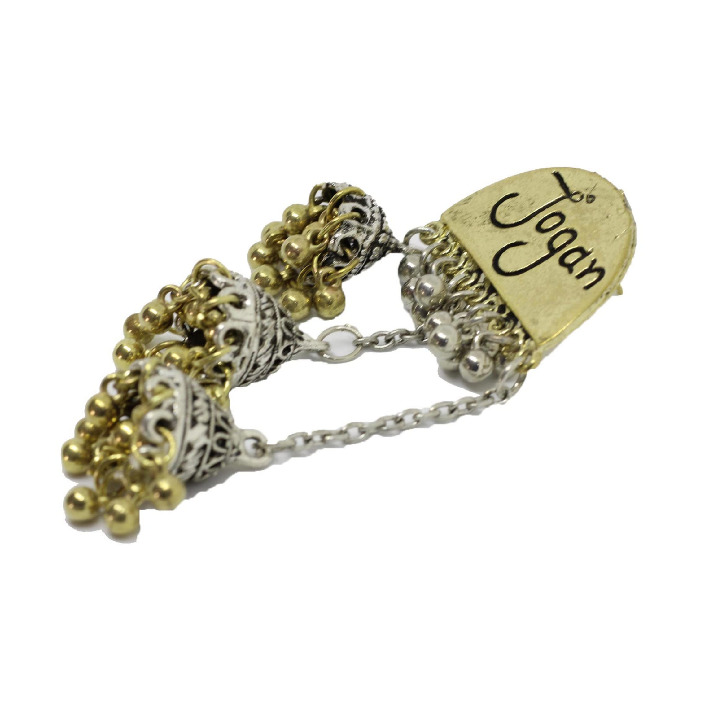 Evince MODE Designer Oxidised German Silver Dual Tone Jogan Earrings