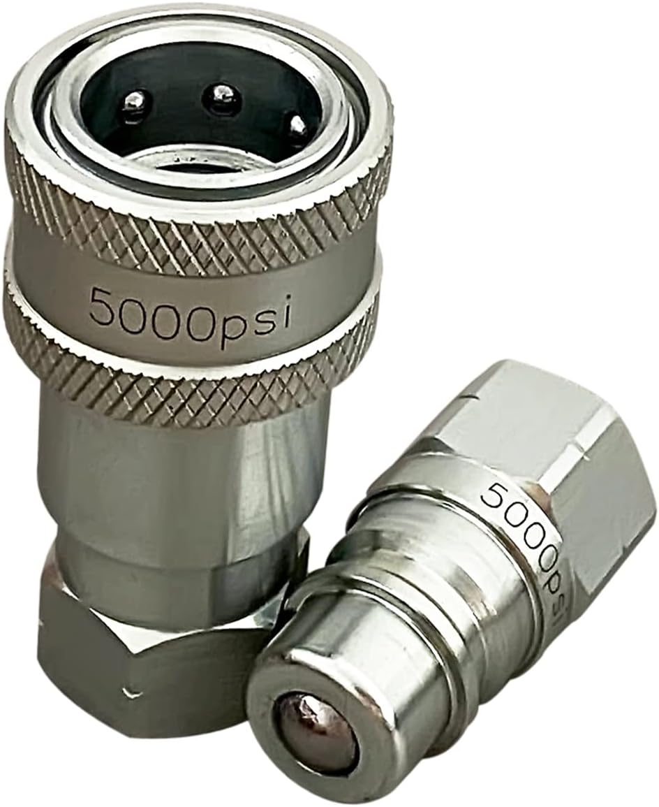 2PCS 1/4" Hydraulic Quick Connect Couplers 5000 psi Fit for Meyer Fisher Western Snowplow Blade 25232