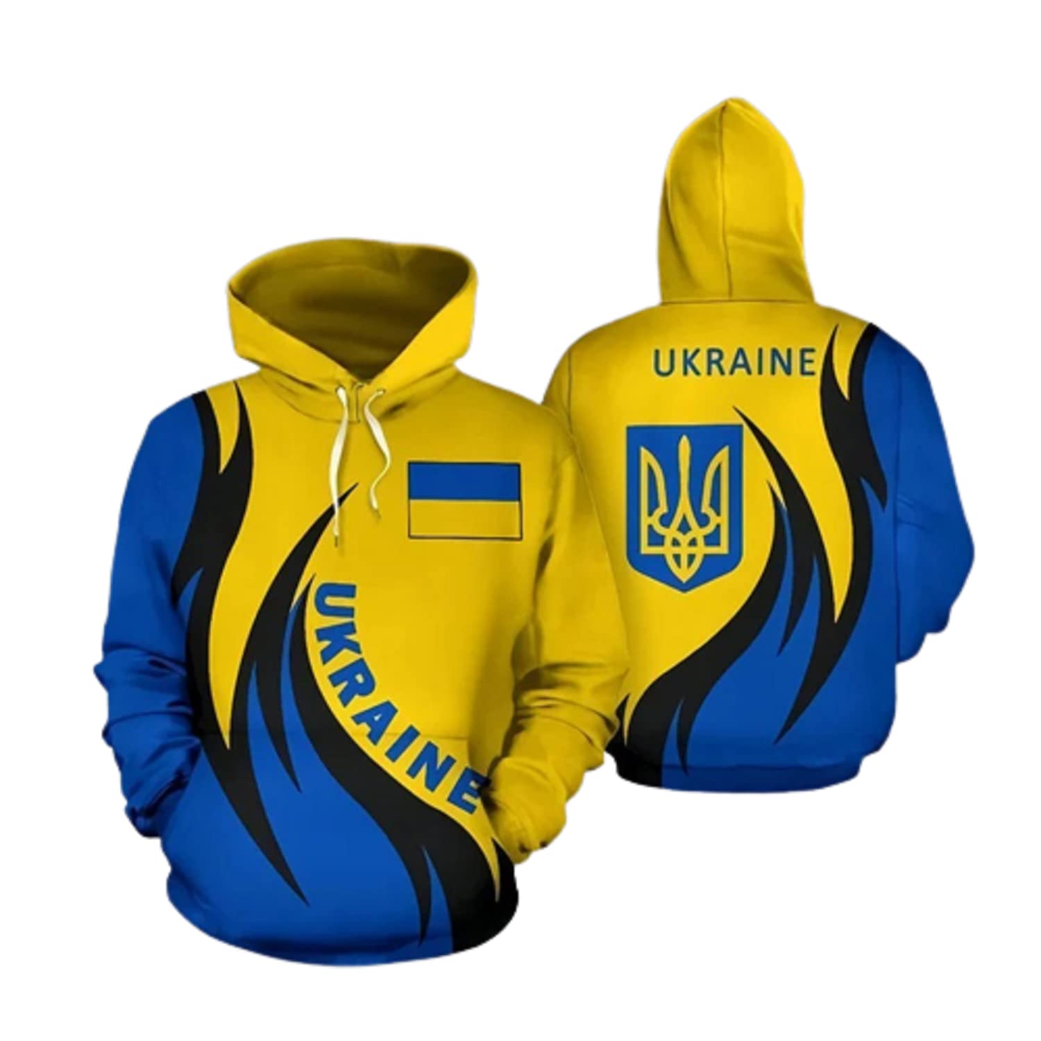 Slava Ukraine - Ukrainian Flag Us56 3D All Over Printed Unisex Classic T-Shirts, Sweatshirt, Hoodie and Zip Hoodie, Gift for Men and Women, Family Black
