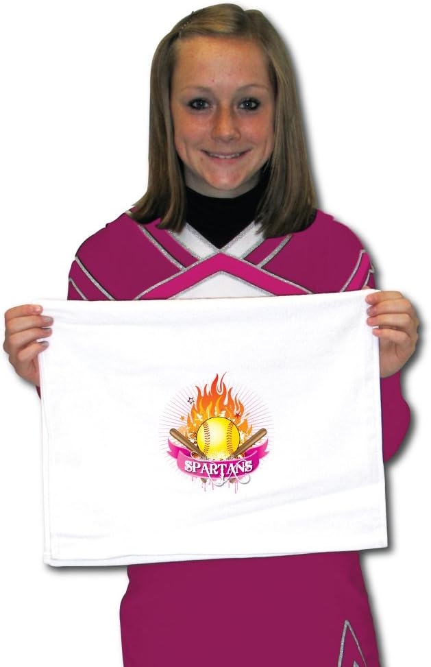 VictoryStore Towels - Spartans Mascot Softball Team Towels, Set of 15