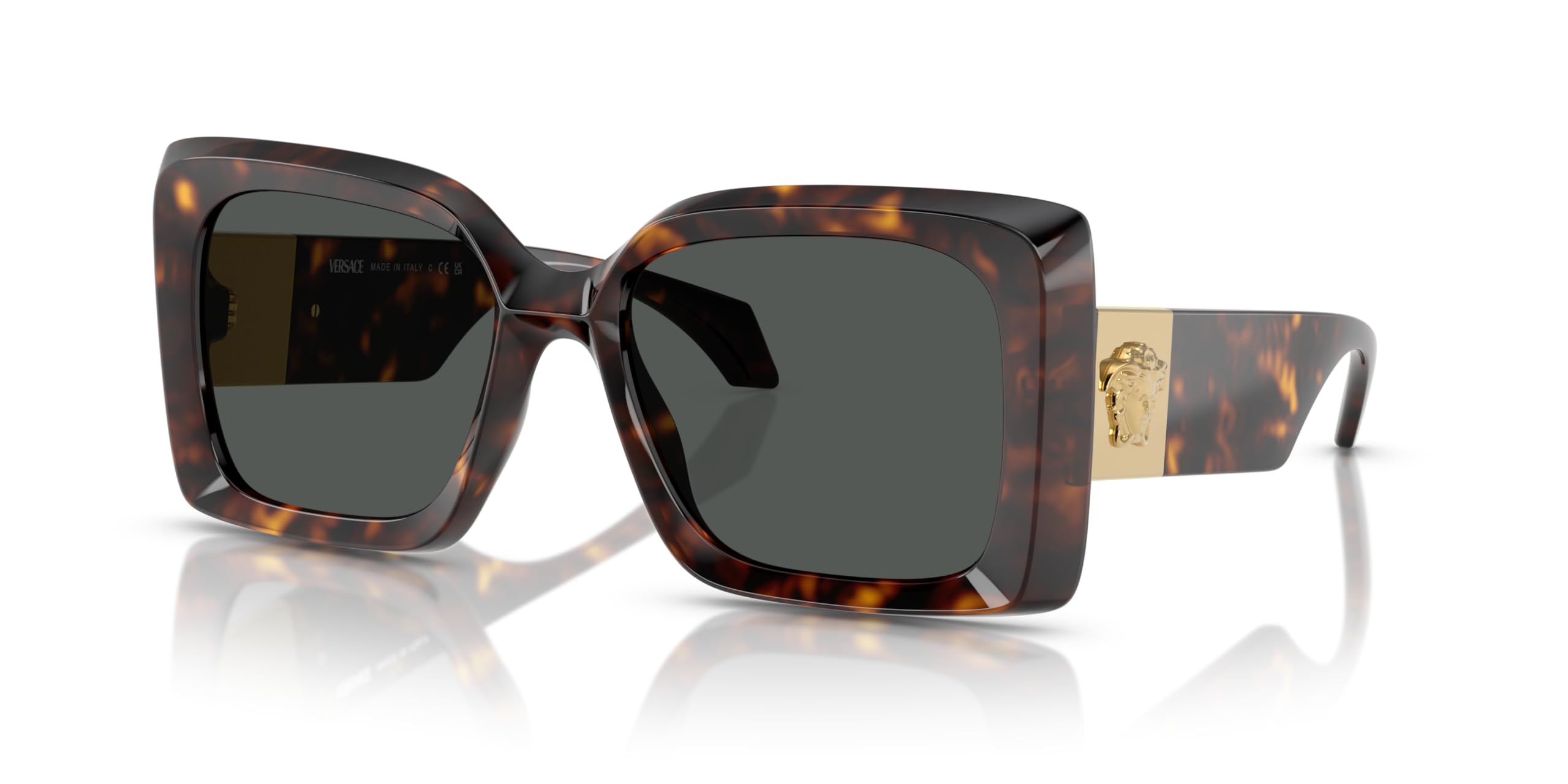 Versace Woman Sunglasses Dark Ruby Frame, Dark Grey Lenses, 54MM