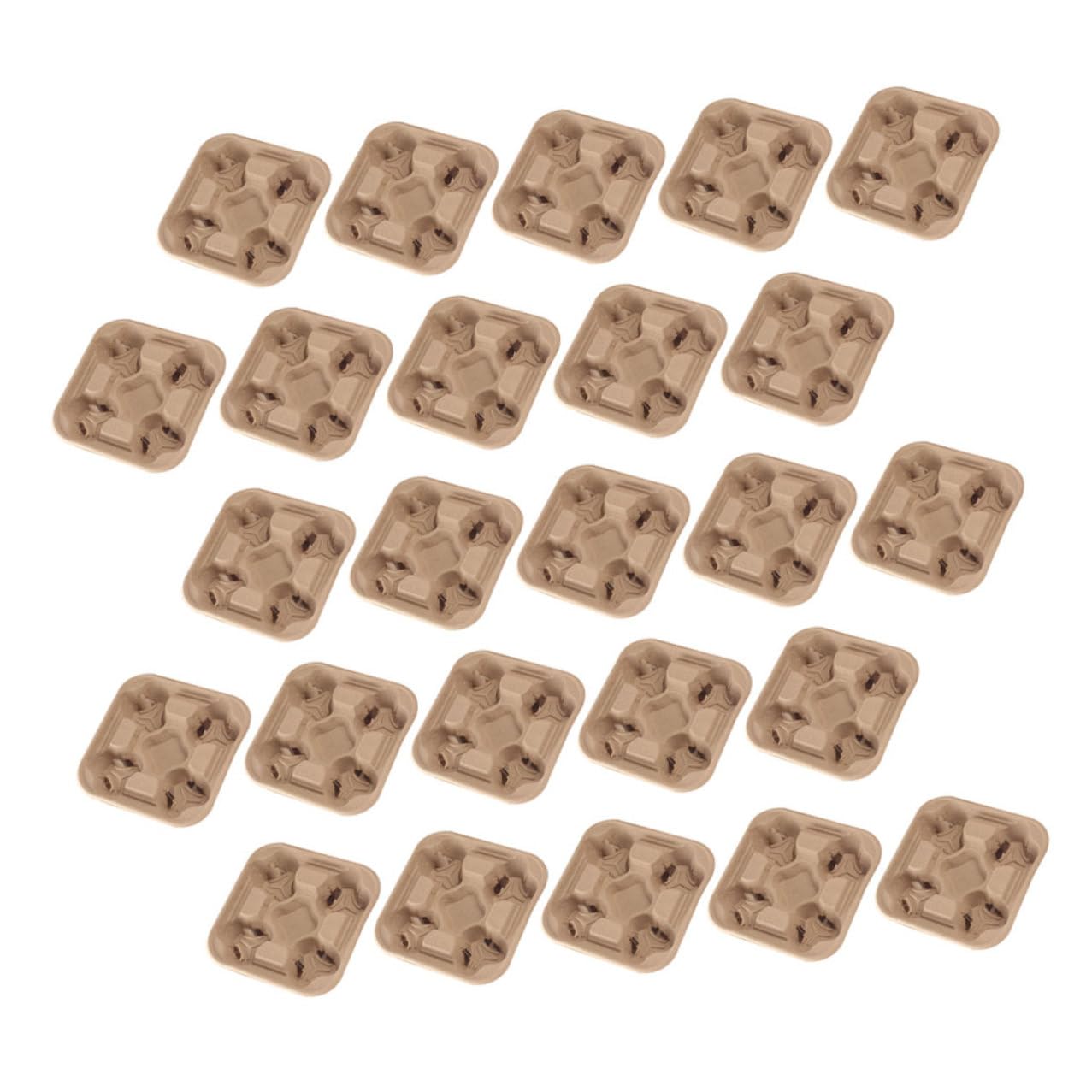 Porta Bicchieri Caffè in Polpa di Carta 25 Pezzi, Porta Tazzine da Caffè Biodegradabile, Facile da Trasportare, per Ristoranti e Feste