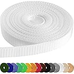 TECEUM 1 Inch Webbing - White - 10 Yards - 1 Webbing for Climbing Outdoors Indoors Crafting DIY nw