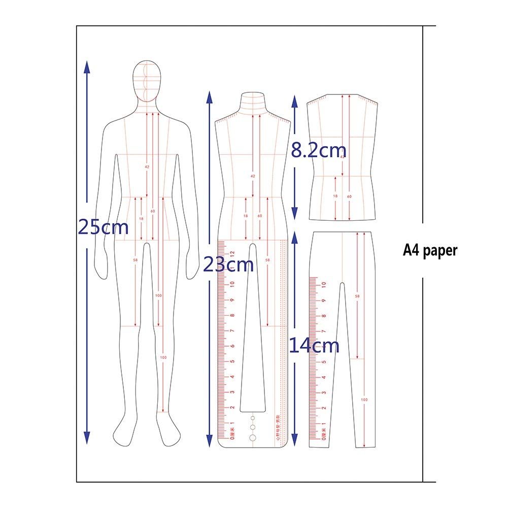 Curva Francesa Dinámica Humana de Acrílico de 3 Piezas Para Hombres Regla de Plantilla de Moda Ropa de Reglas de Clasificación de Patrones Medición de Herramientas de Costura Artesanales reglas de co