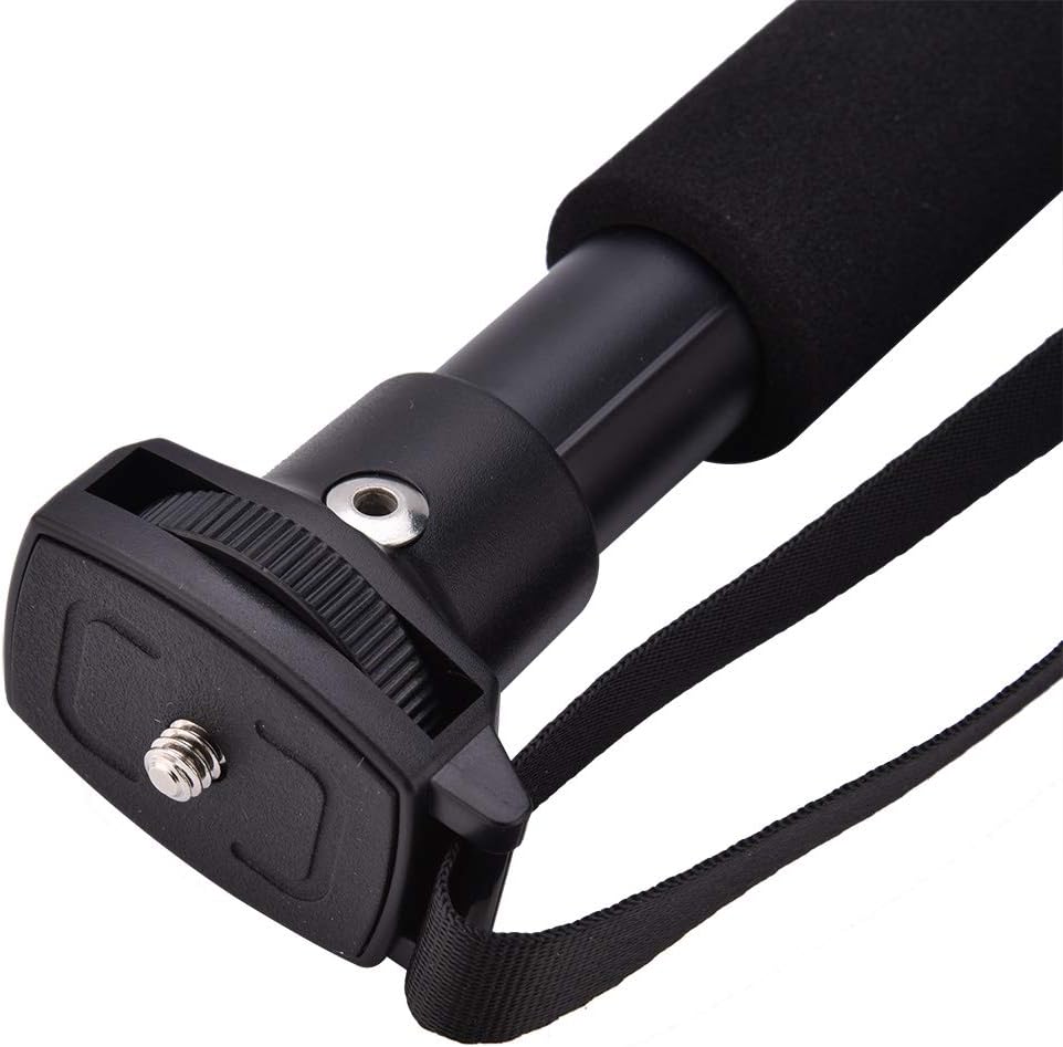 Retractable Camera Stand Stabilizer | Aluminum Alloy Monopod for DSLR/DV/Mirrorless Cameras | 59.8 Extended Height, 1.5KG Load Bearing | Compact Travel Tripod