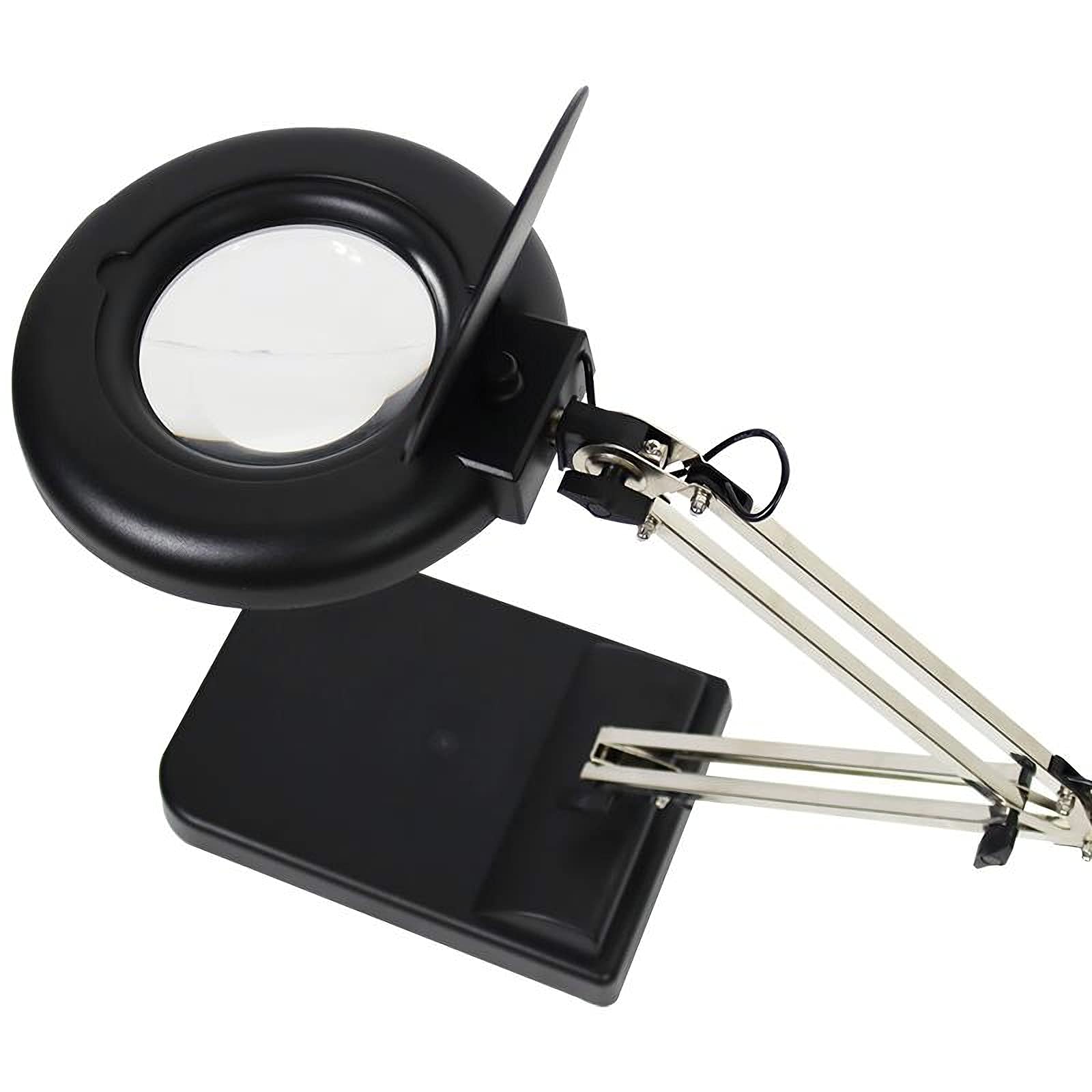 Bench Mounted Lighted Magnifying Glass Glass And Aluminium Illuminated