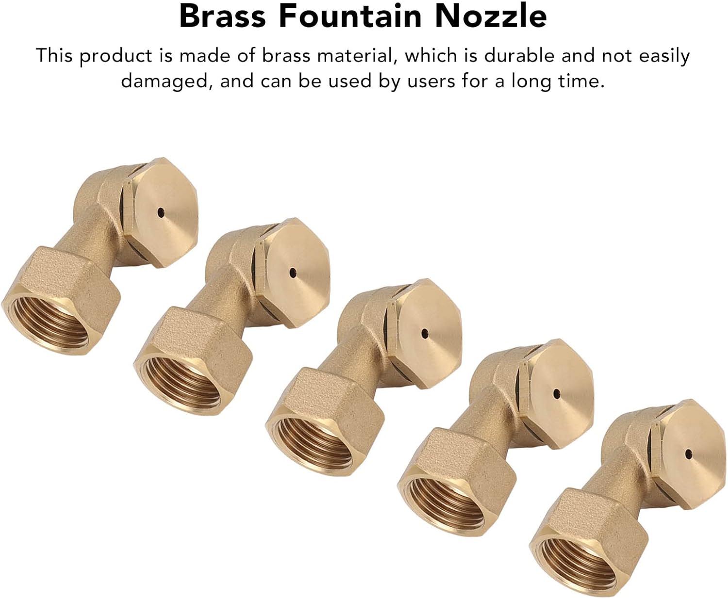Nozzle,Brass Pond Water Spray,Fountain Nozzle,5PCS G1/2in Female Thread Brass Deck Jet Nozzles Waterscape Fountain Nozzle Automatic Waterscape Nozzle for Garden Yard Hotel Fountain