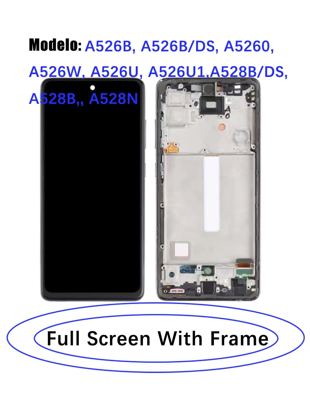 Ersatz Display für Samsung Galaxy A52s / A52 5G LCD-Bildschirm TFT , A526B A526W A526U A528B A528N LCD Display Touch Digitizer Assembly Reparaturteile Kit( Ohne Fingerabdruck, Schwarz mit Rahmen)