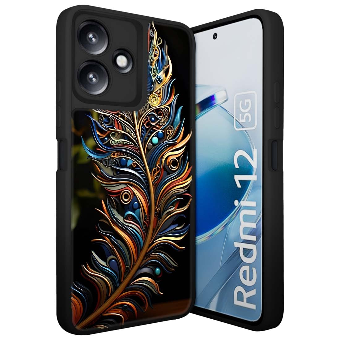 Fashionury Luxe Shock Proof Protective Back Case for Redmi 12 5G 360 Degree Camera Protection, Designer Hybrid Armor Back Case Mobile Cover for Redmi 12 5G (Plastic + Black TPU) -L3033 (B0D41Z5F65) Amazon Price History, Amazon Price Tracker