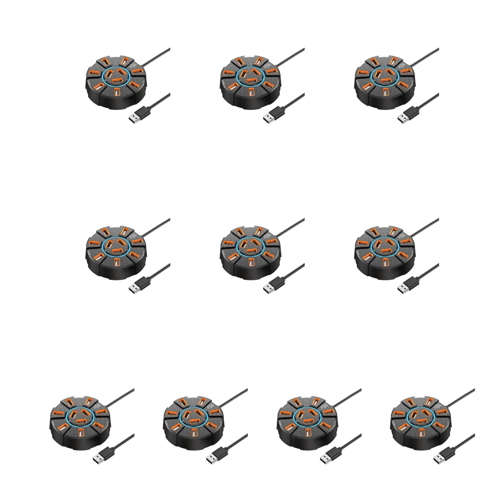 Estación de acoplamiento USB 10 puertos y expansor de transferencia de datos largo 5