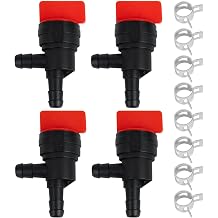 90 Degree Fuel Shut off Valve, 1/4" Fuel Cut Off Valve for Riding Lawn Mower, Replace B&S 698181 494539 697944 Te cumseh 35857, 90 Degree Gas Shut Off Valve for Small Engines, 4 Pack