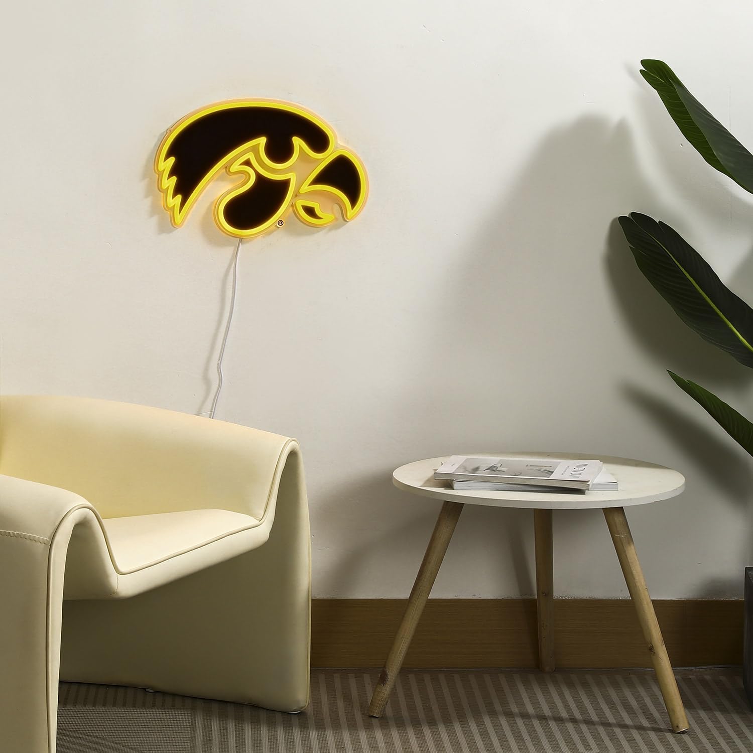 Saturday Neon Officially Licensed NCAA Iowa Hawkeyes LED Neon Sign, 15" x 9.77" - Perfect for Fans and Alumni