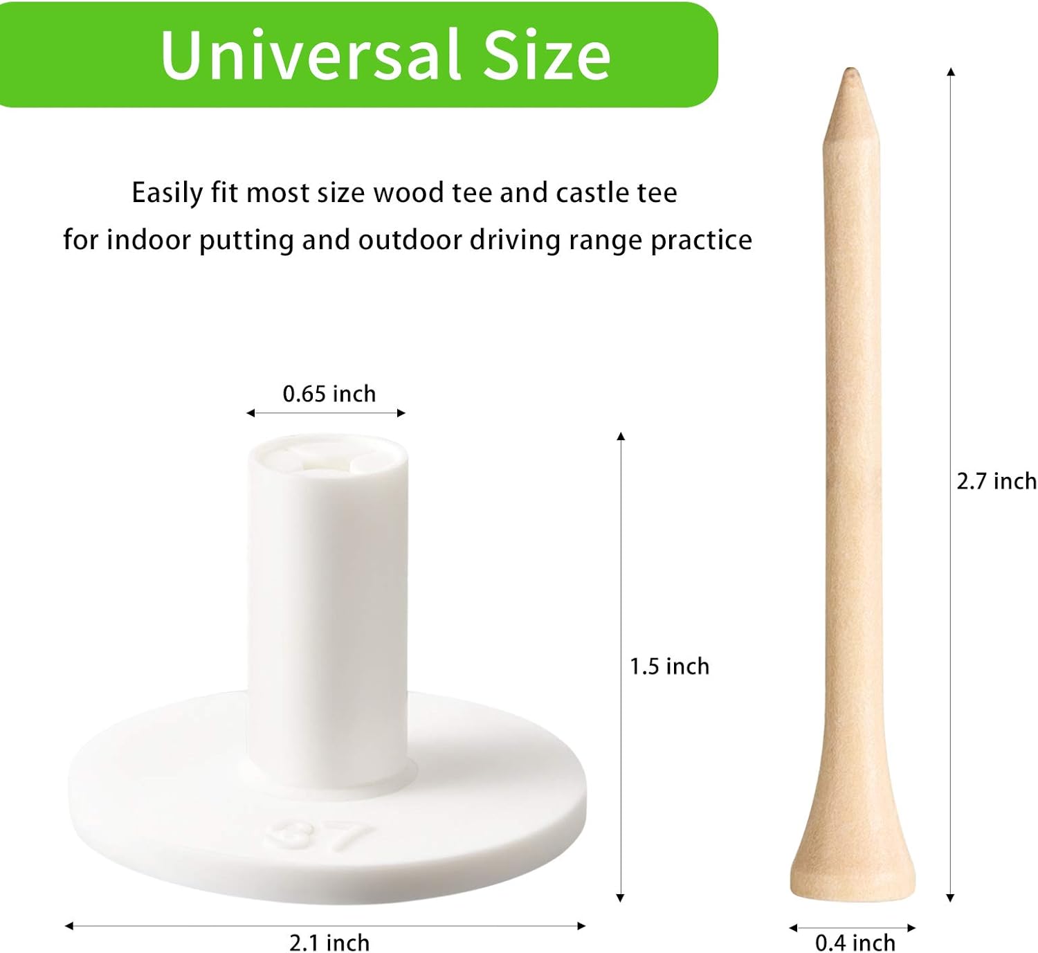 review 10 Set Golf Rubber Tee Holder Set for Driving Range Golf Practice Mat Indoor Outdoor Size 1.5 Inch (10 Golf Rubber Tee Holders, 10 Bamboo Tees)